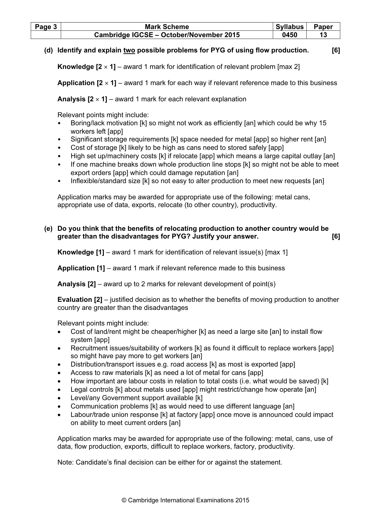 Mark scheme, page 3 of 10