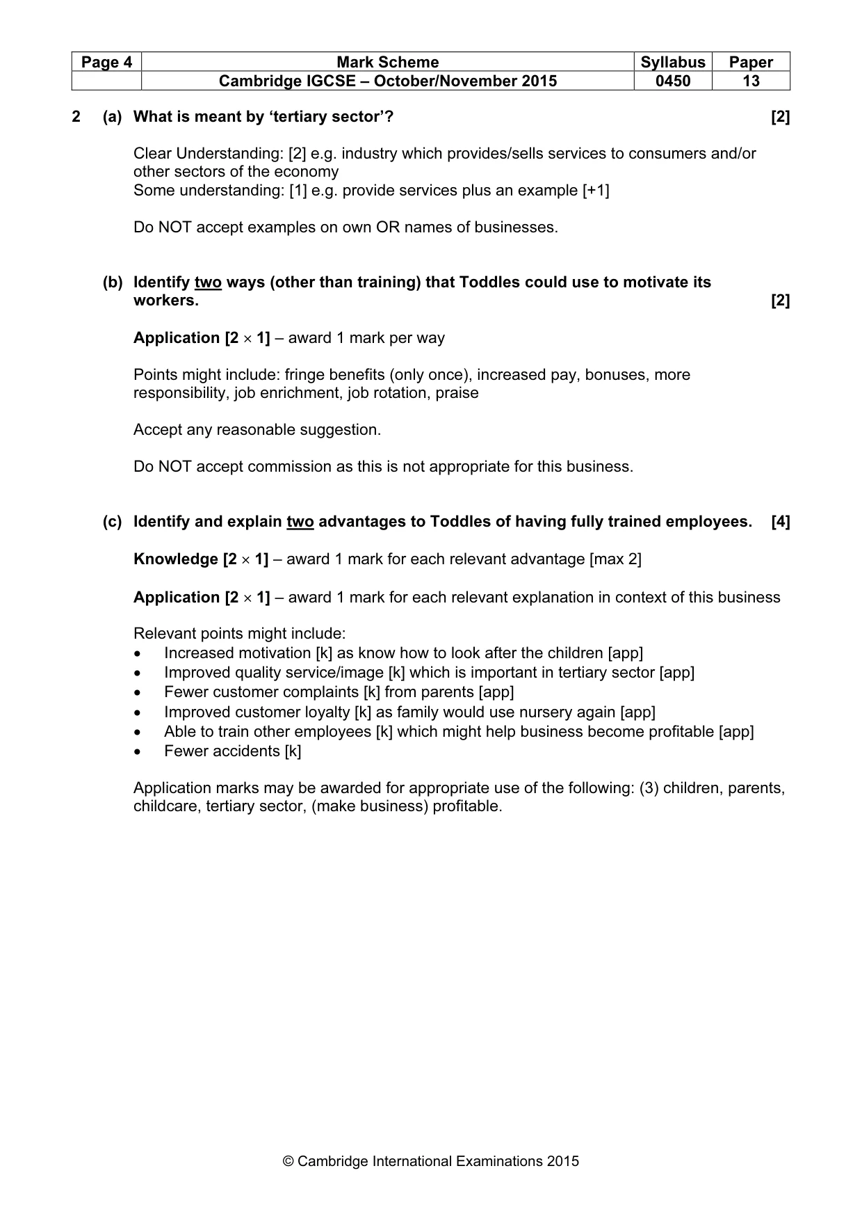 Mark scheme, page 4 of 10