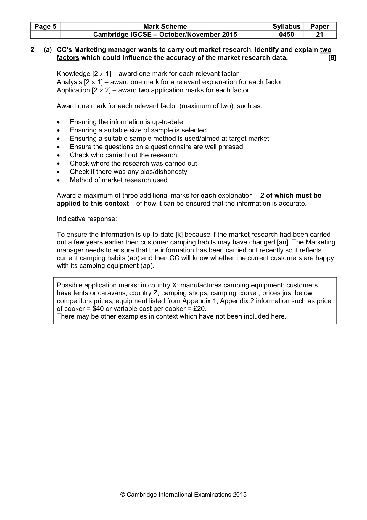 Mark scheme, page 5 of 13