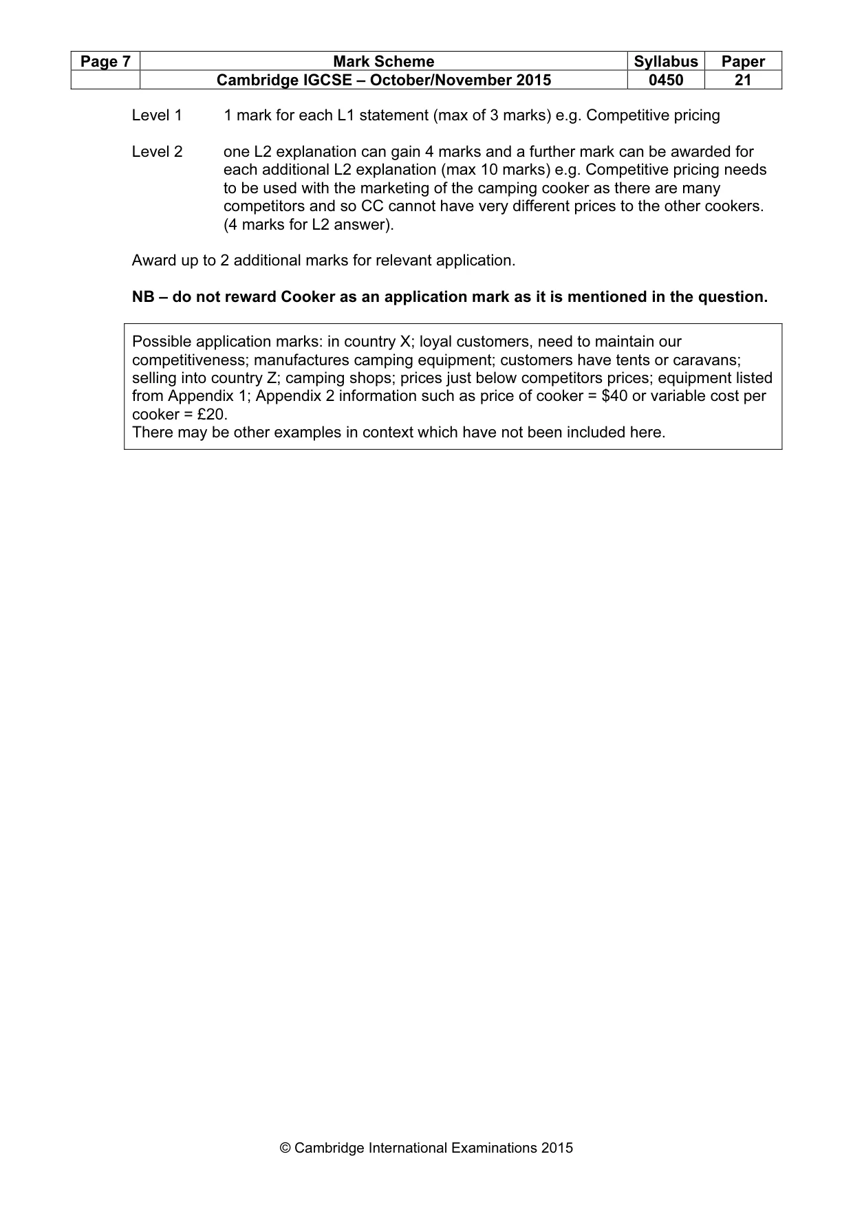 Mark scheme, page 7 of 13