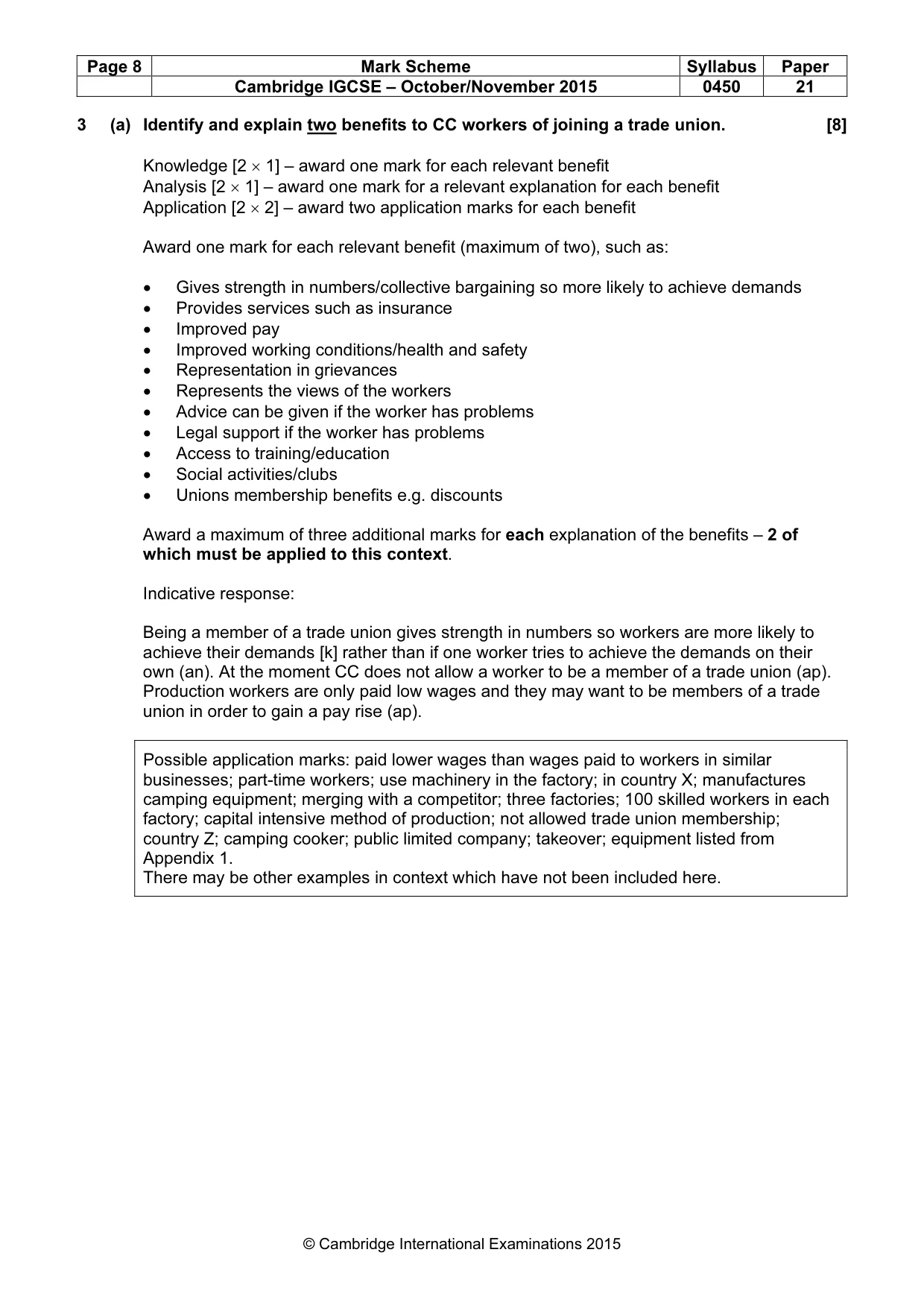 Mark scheme, page 8 of 13