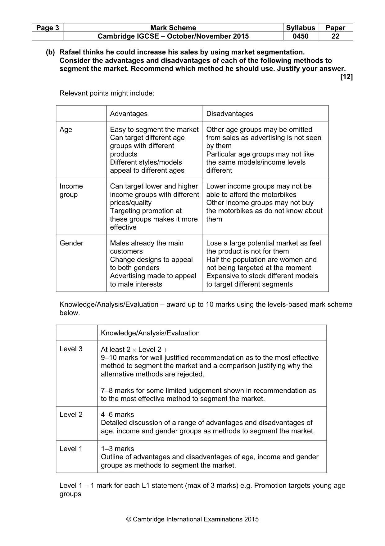Mark scheme, page 3 of 10
