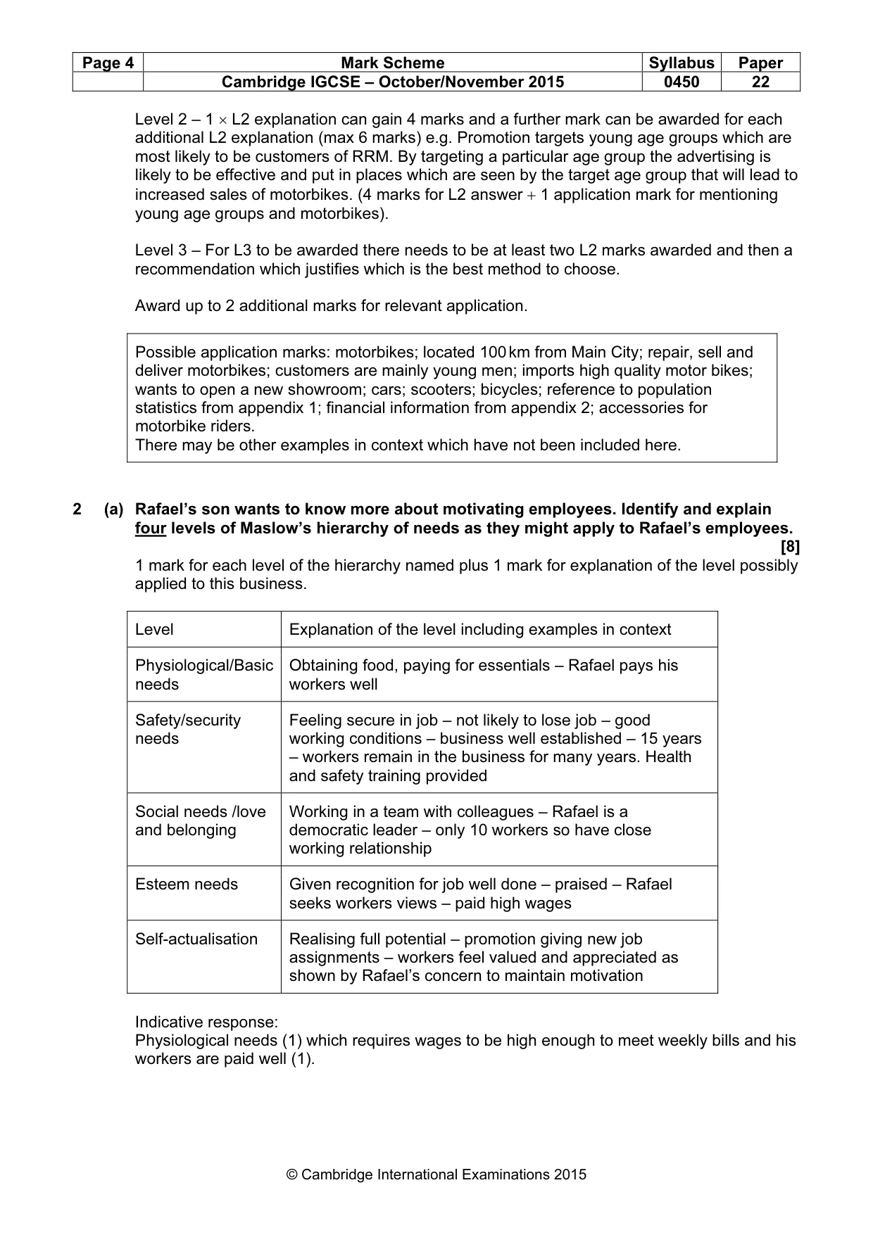 Mark scheme, page 4 of 10