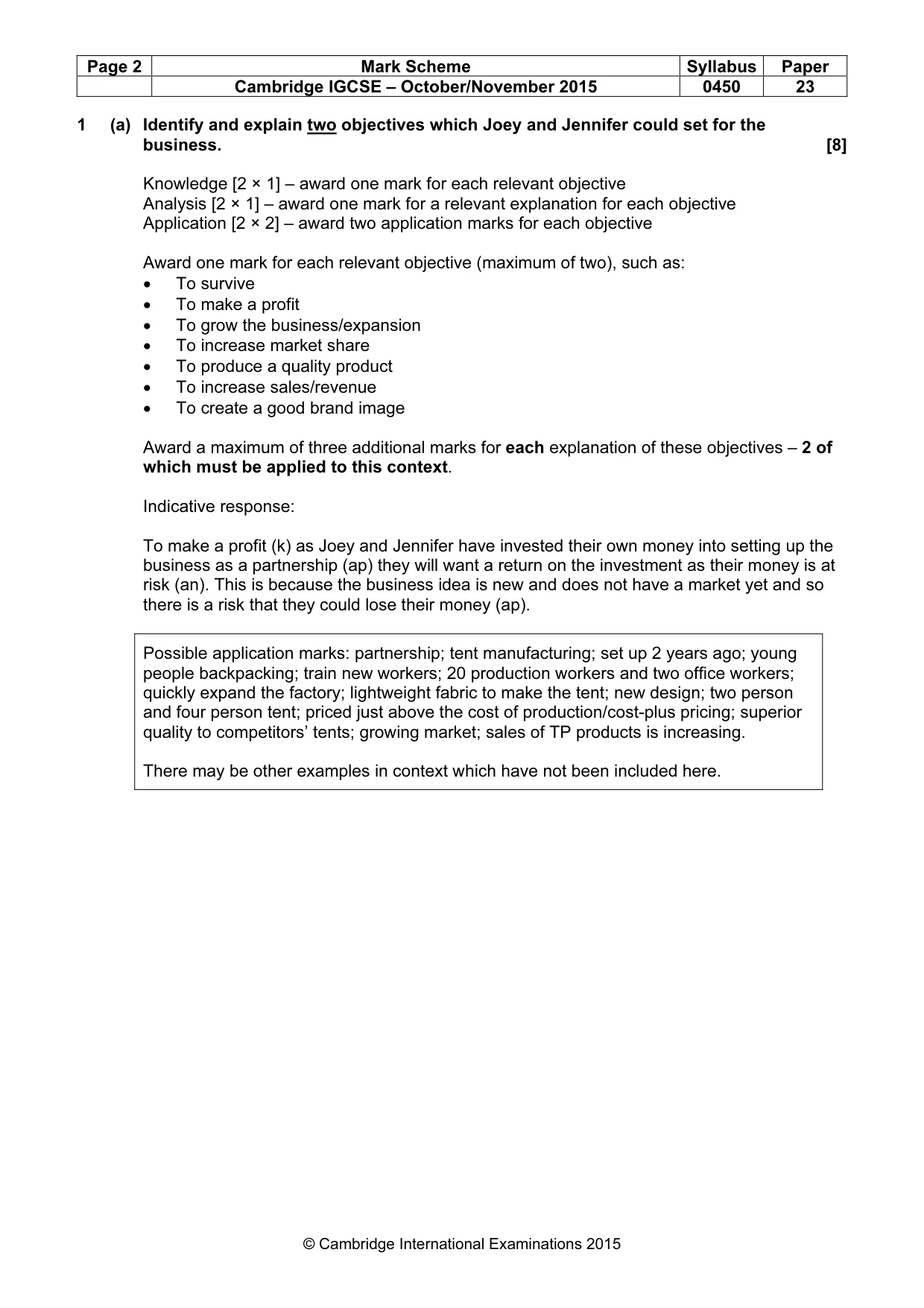 Mark scheme, page 2 of 9