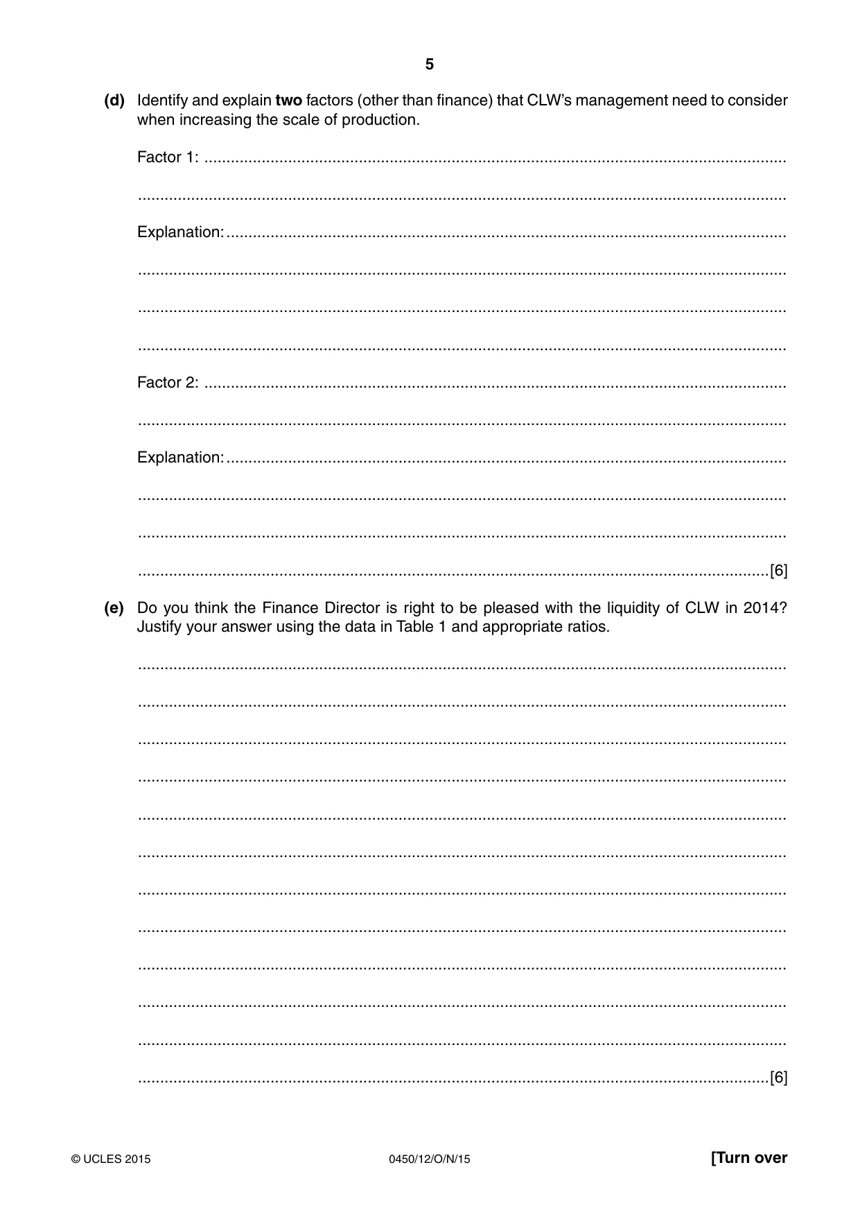 Cambridge IGCSE Business Studies 0450 2015 Oct/Nov Paper 1 · Variant 2 question paper, page 5 of 12