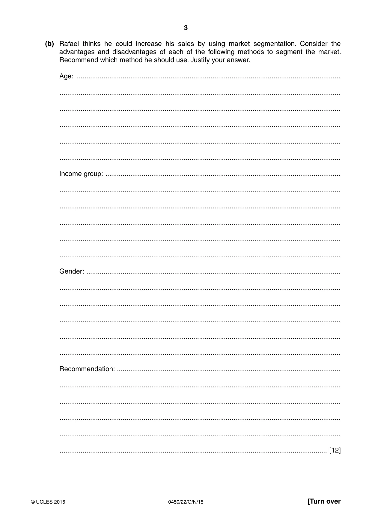 Cambridge IGCSE Business Studies 0450 2015 Oct/Nov Paper 2 · Variant 2 question paper, page 3 of 12