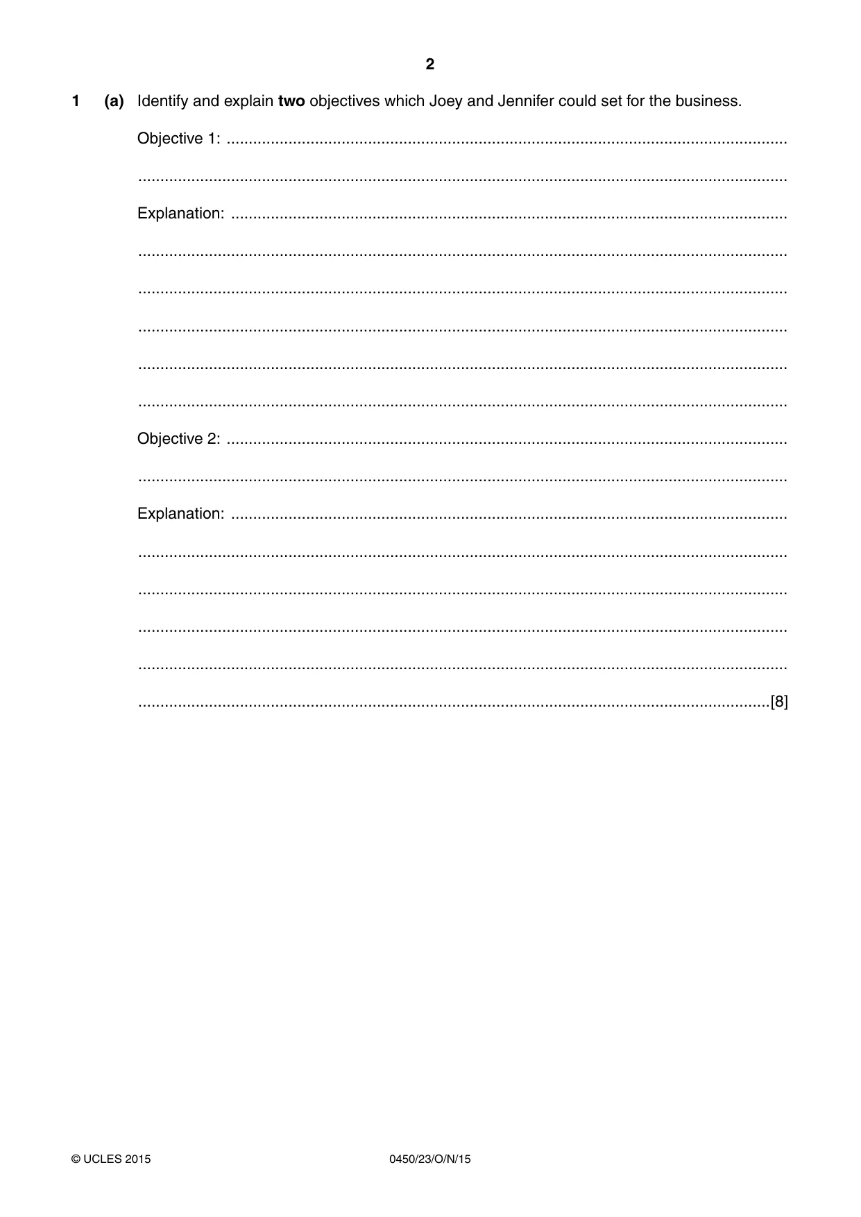 Cambridge IGCSE Business Studies 0450 2015 Oct/Nov Paper 2 · Variant 3 question paper, page 2 of 12