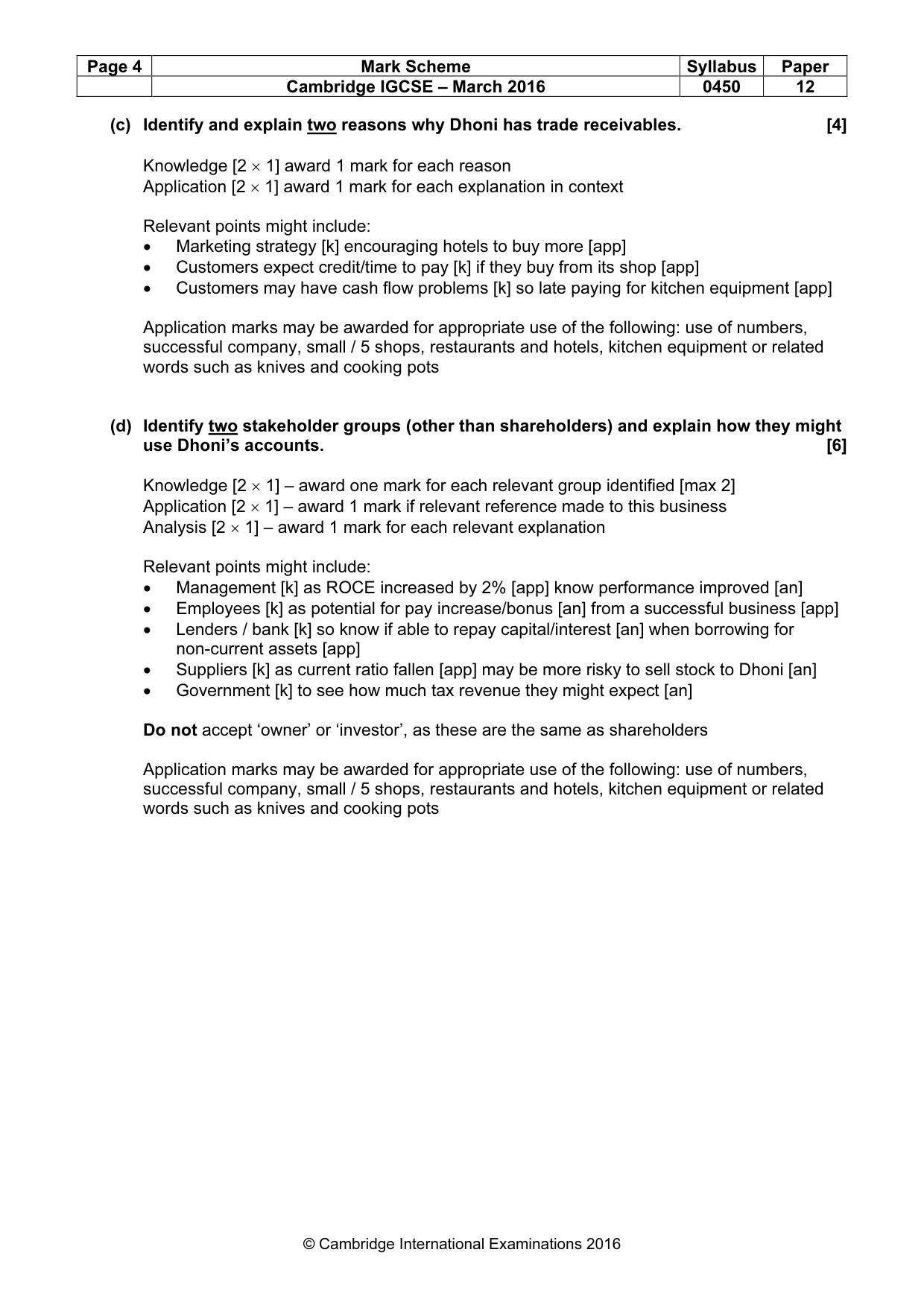 Mark scheme, page 4 of 9