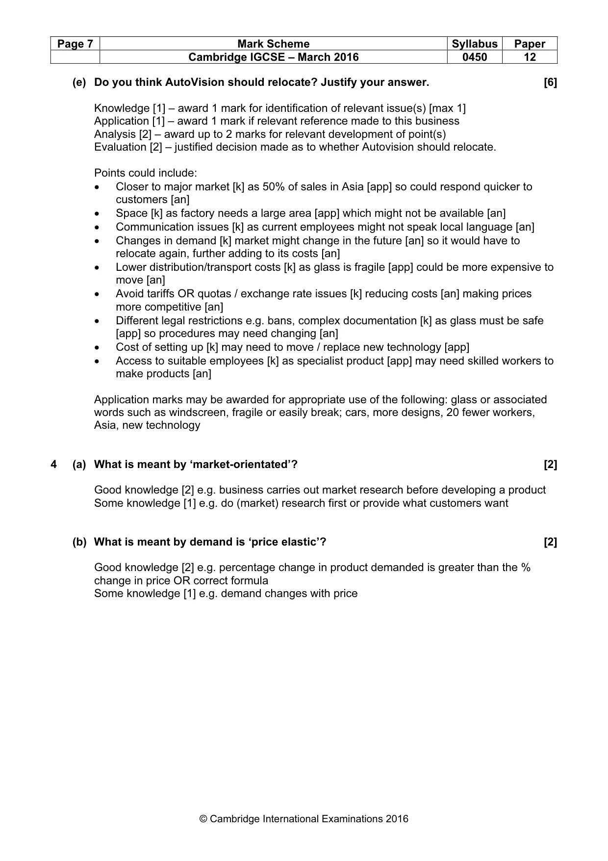 Mark scheme, page 7 of 9