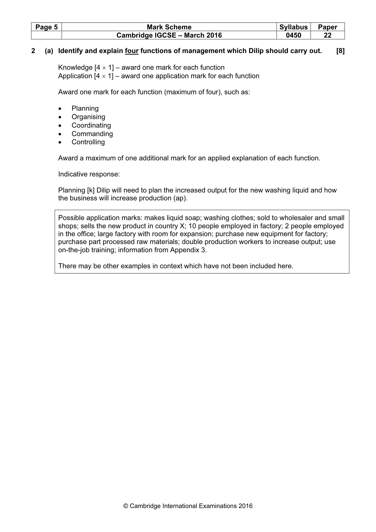 Mark scheme, page 5 of 10