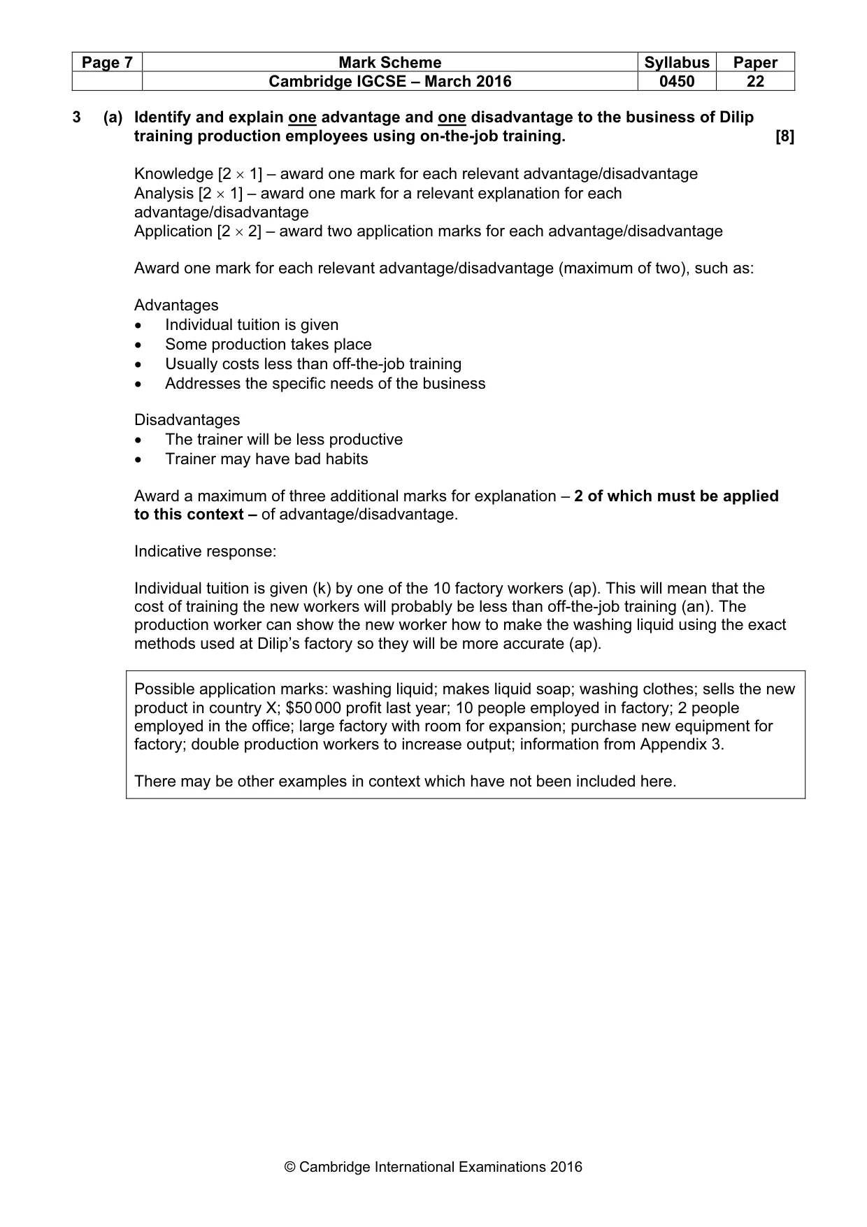 Mark scheme, page 7 of 10
