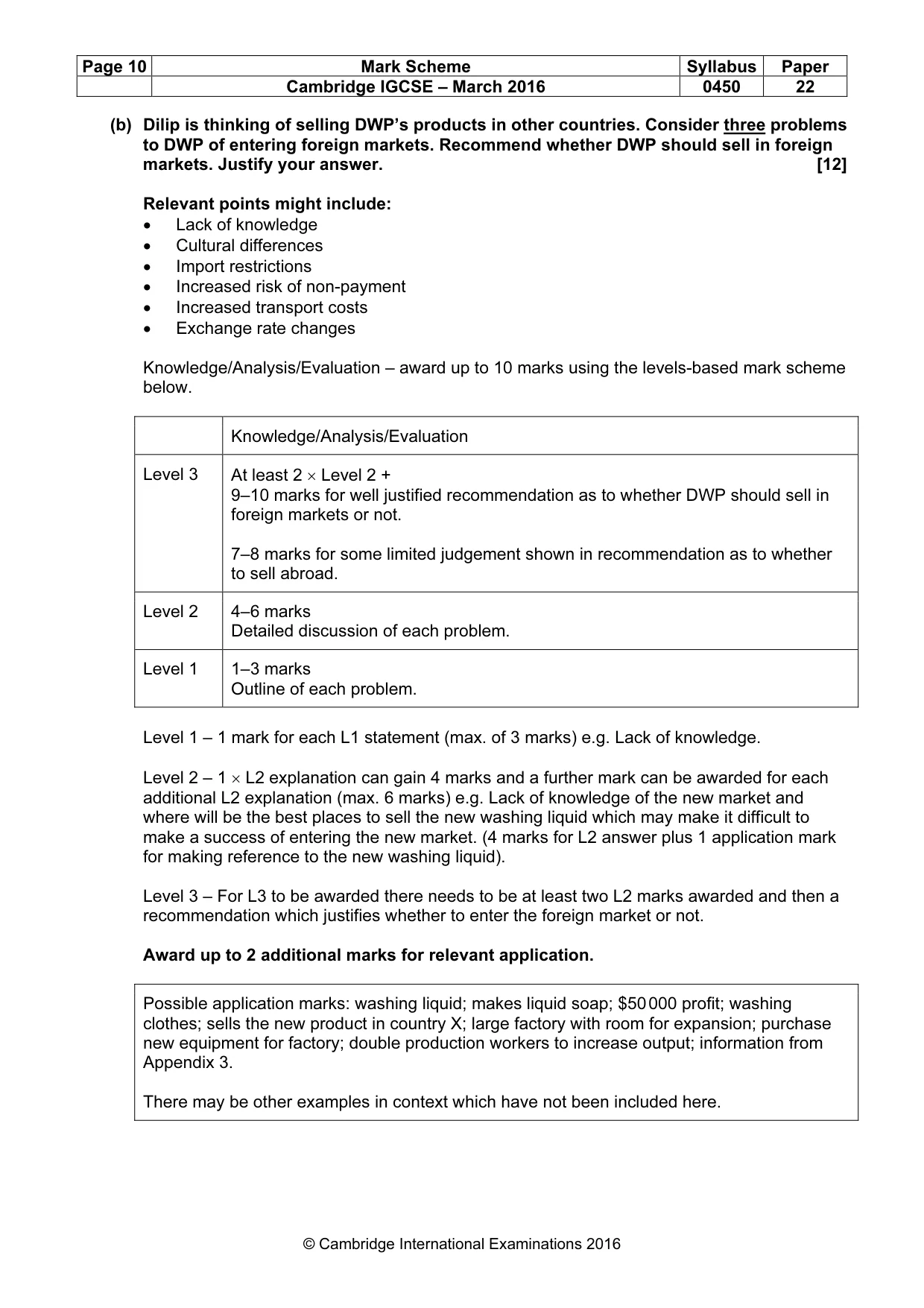 Mark scheme, page 10 of 10