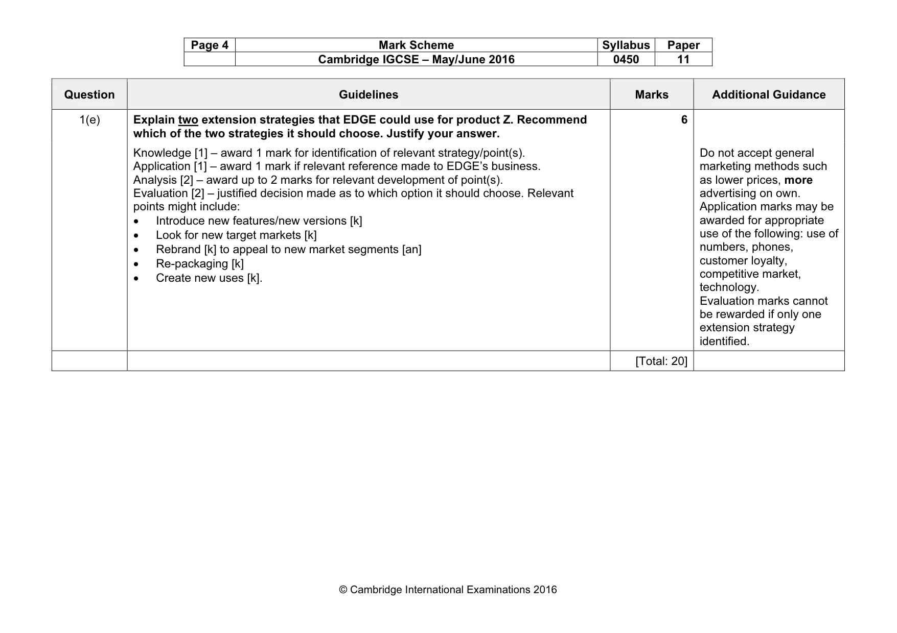 Mark scheme, page 4 of 11