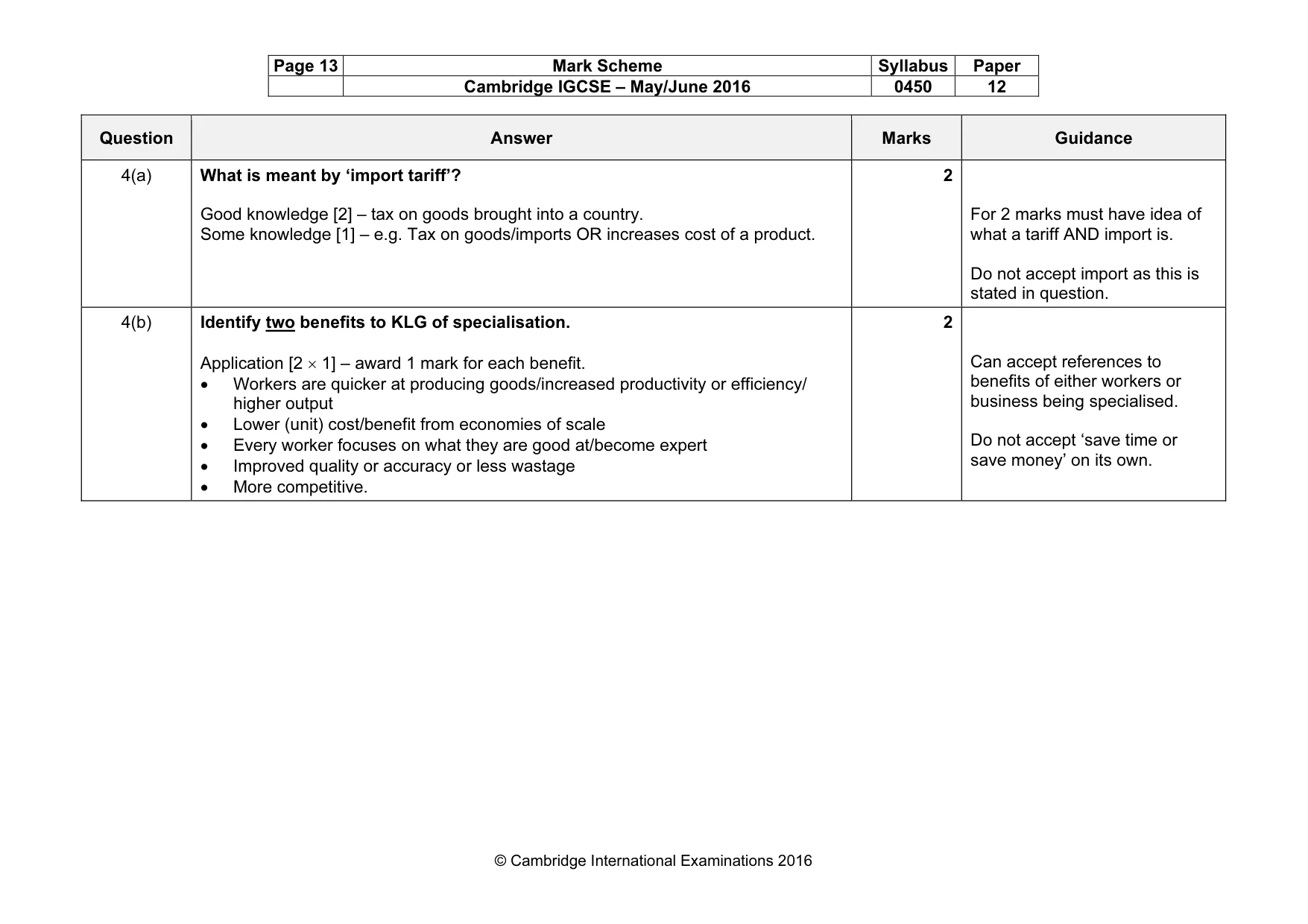 Mark scheme, page 13 of 16