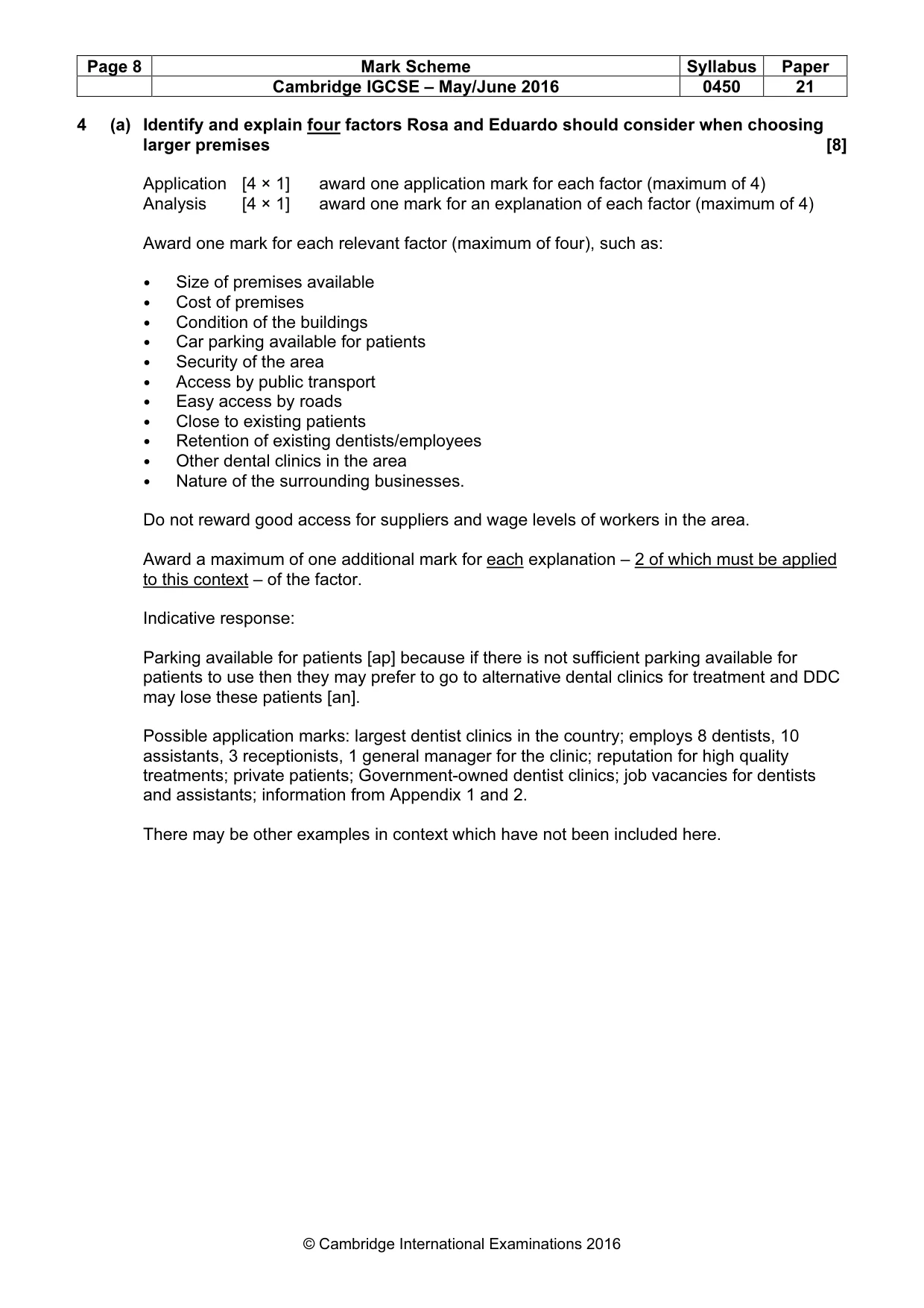 Mark scheme, page 8 of 10