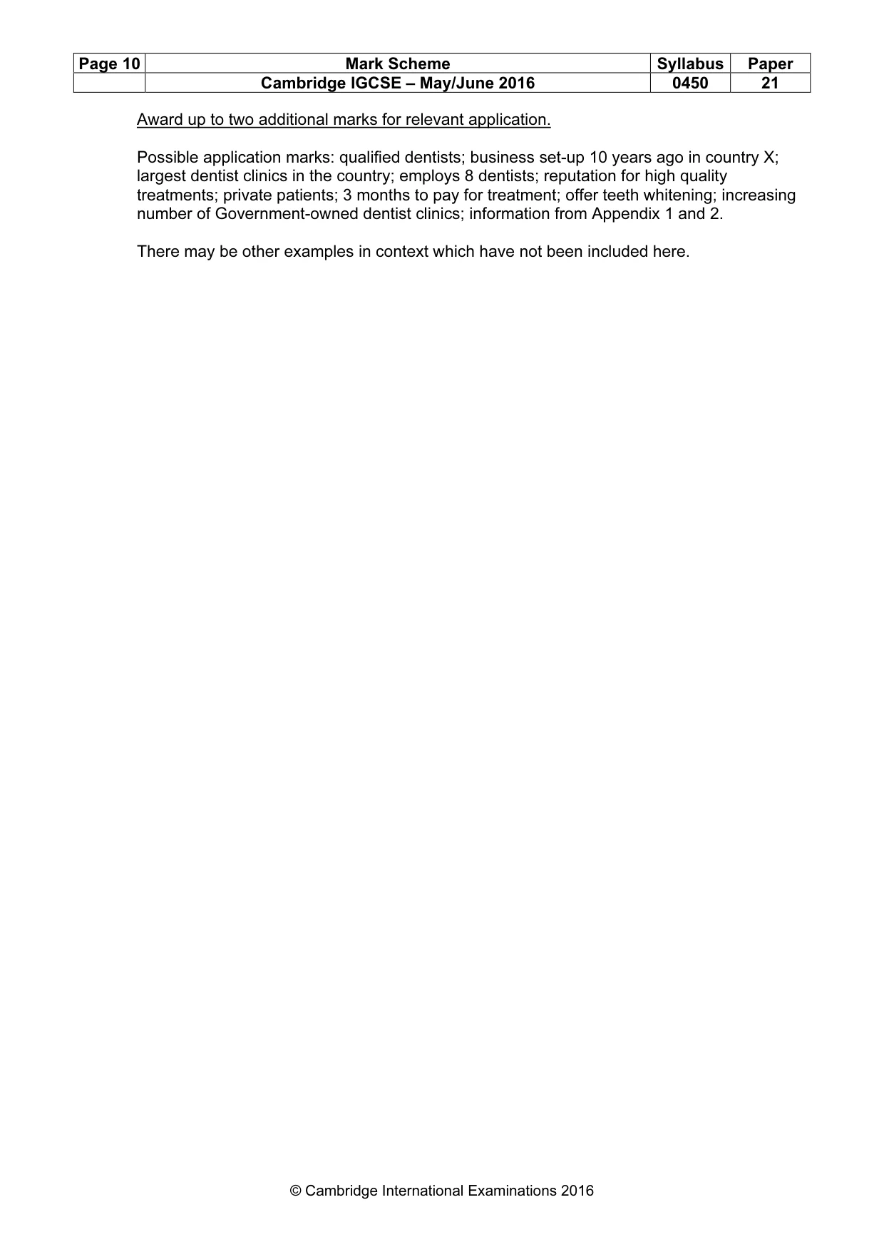 Mark scheme, page 10 of 10