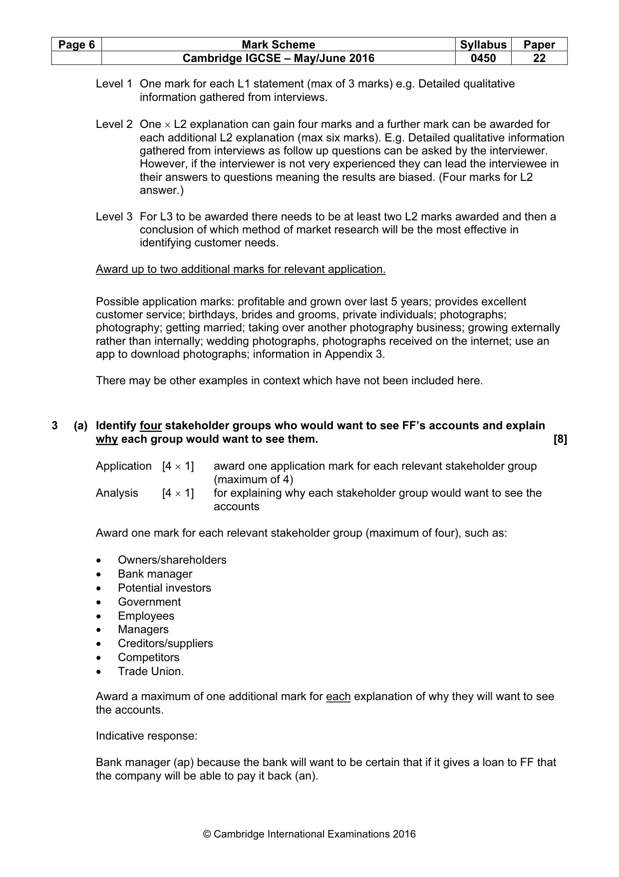 Mark scheme, page 6 of 10