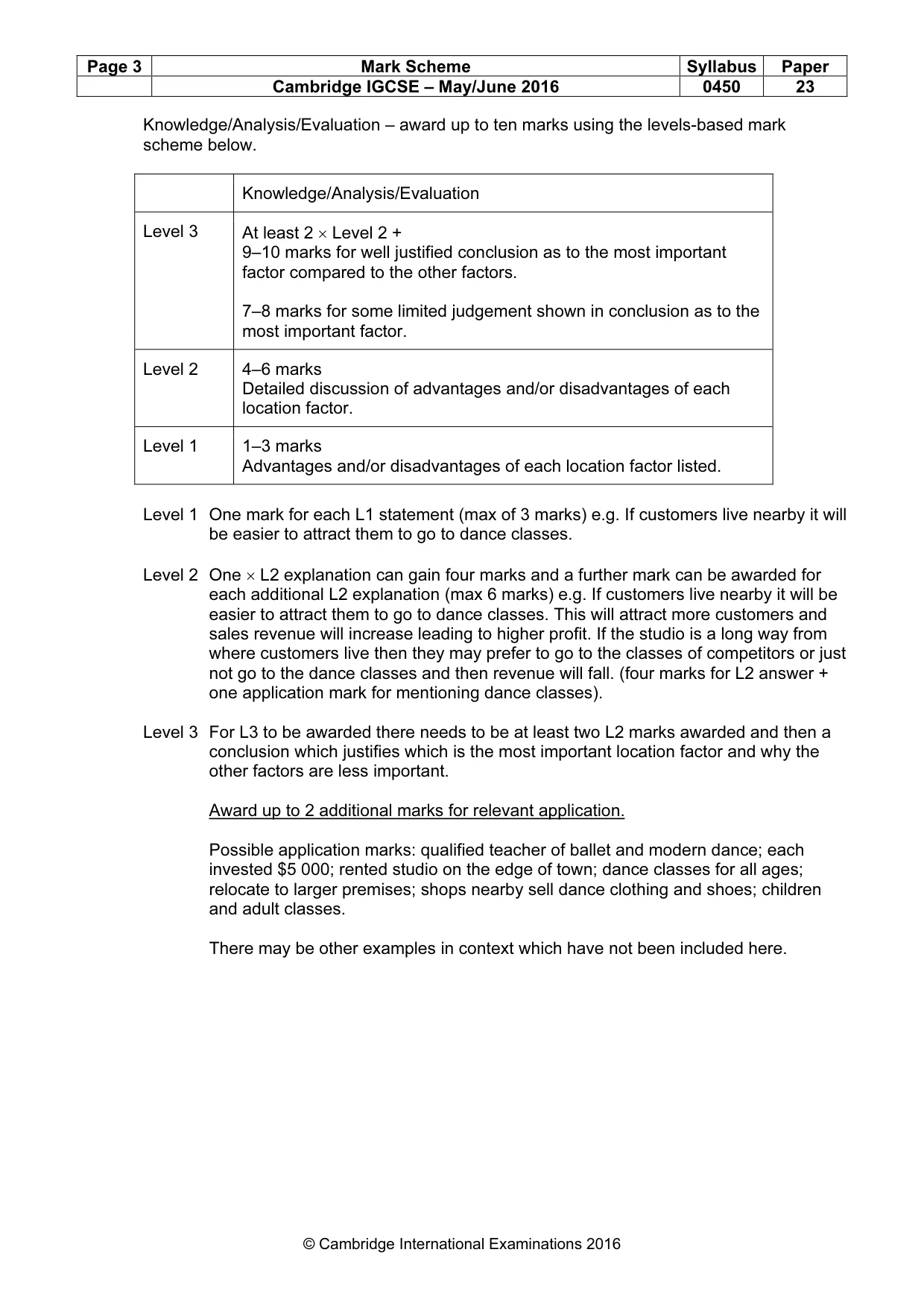 Mark scheme, page 3 of 10