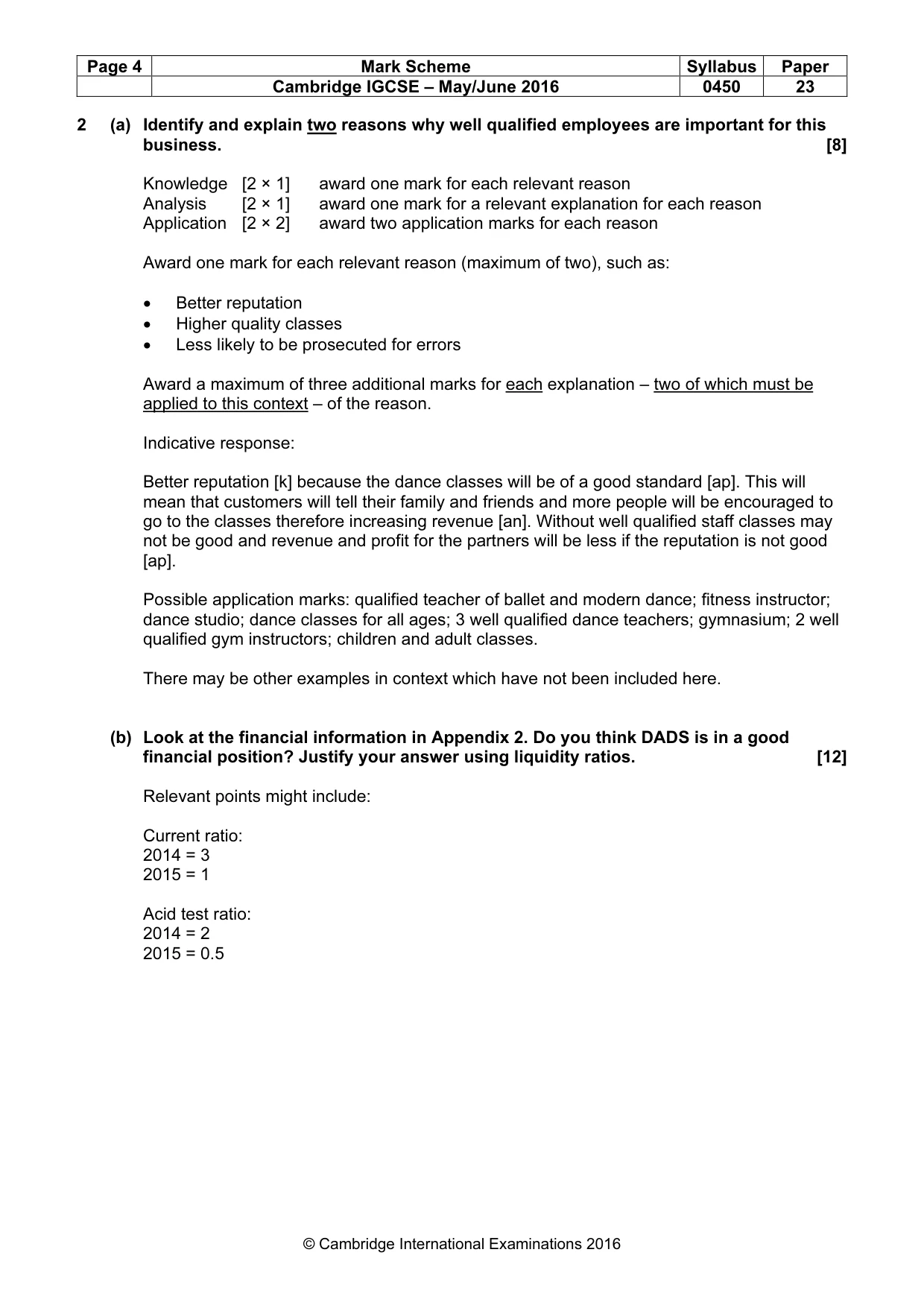 Mark scheme, page 4 of 10