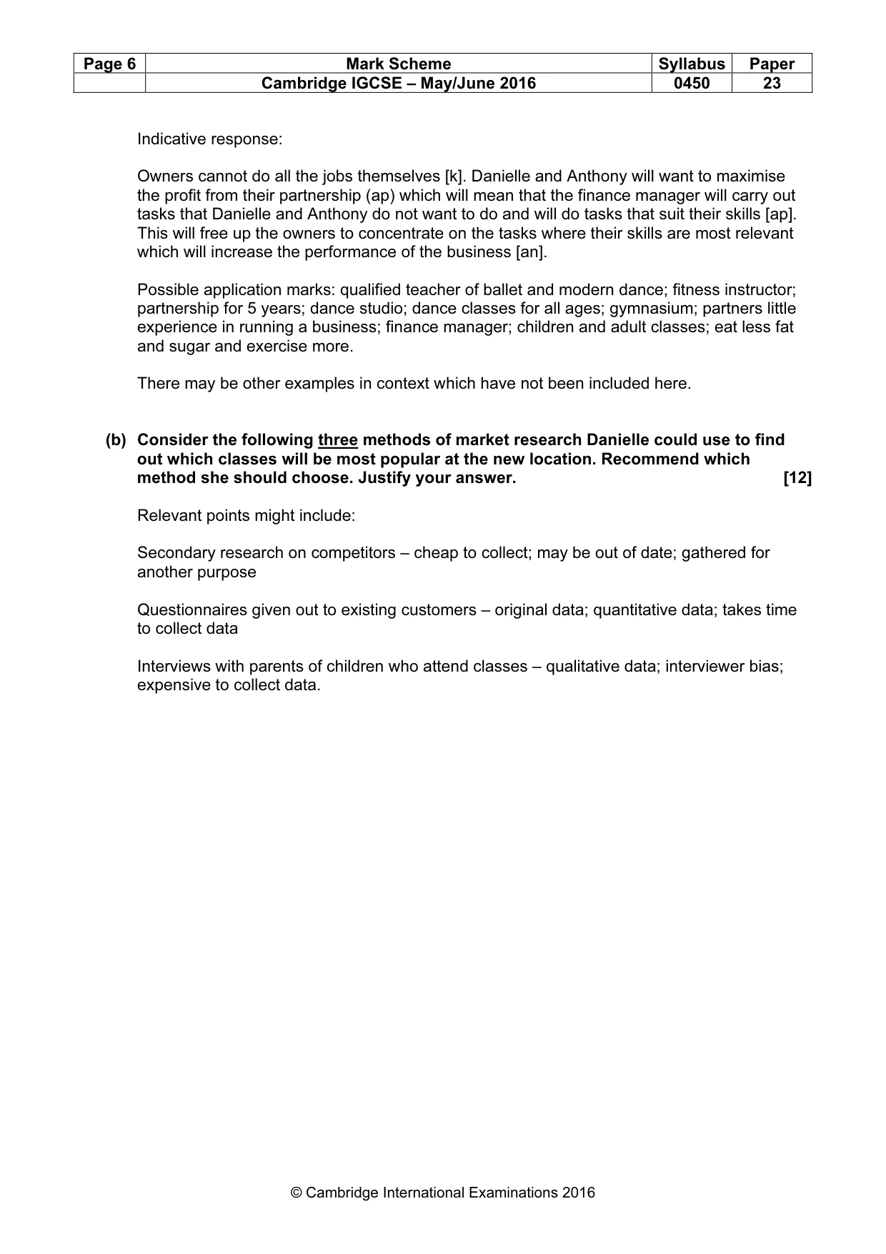 Mark scheme, page 6 of 10