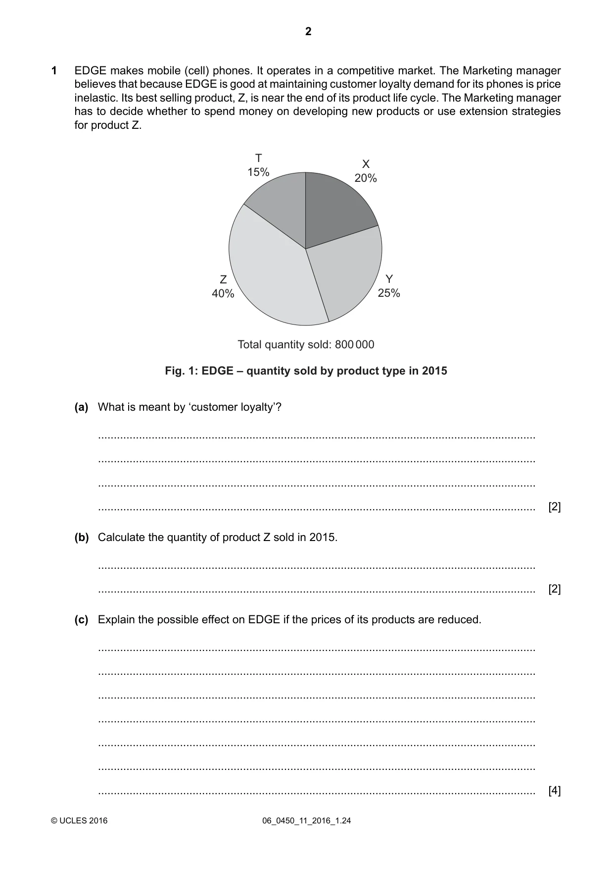 Cambridge IGCSE Business Studies 0450 2016 May/June Paper 1 · Variant 1 question paper, page 2 of 12