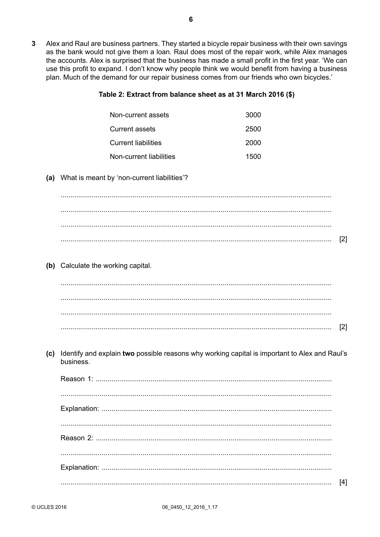 Cambridge IGCSE Business Studies 0450 2016 May/June Paper 1 · Variant 2 question paper, page 6 of 12