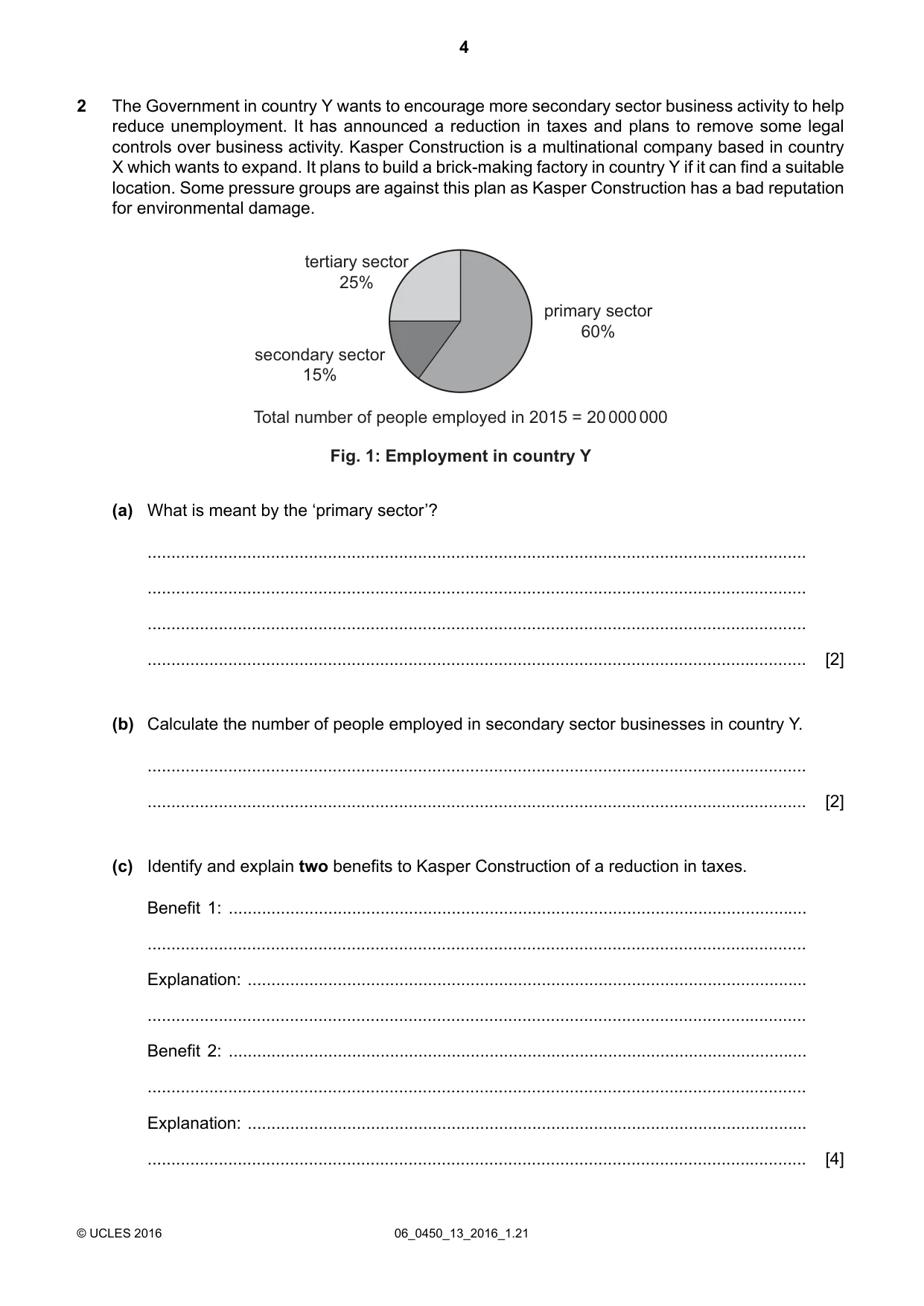 Cambridge IGCSE Business Studies 0450 2016 May/June Paper 1 · Variant 3 question paper, page 4 of 12