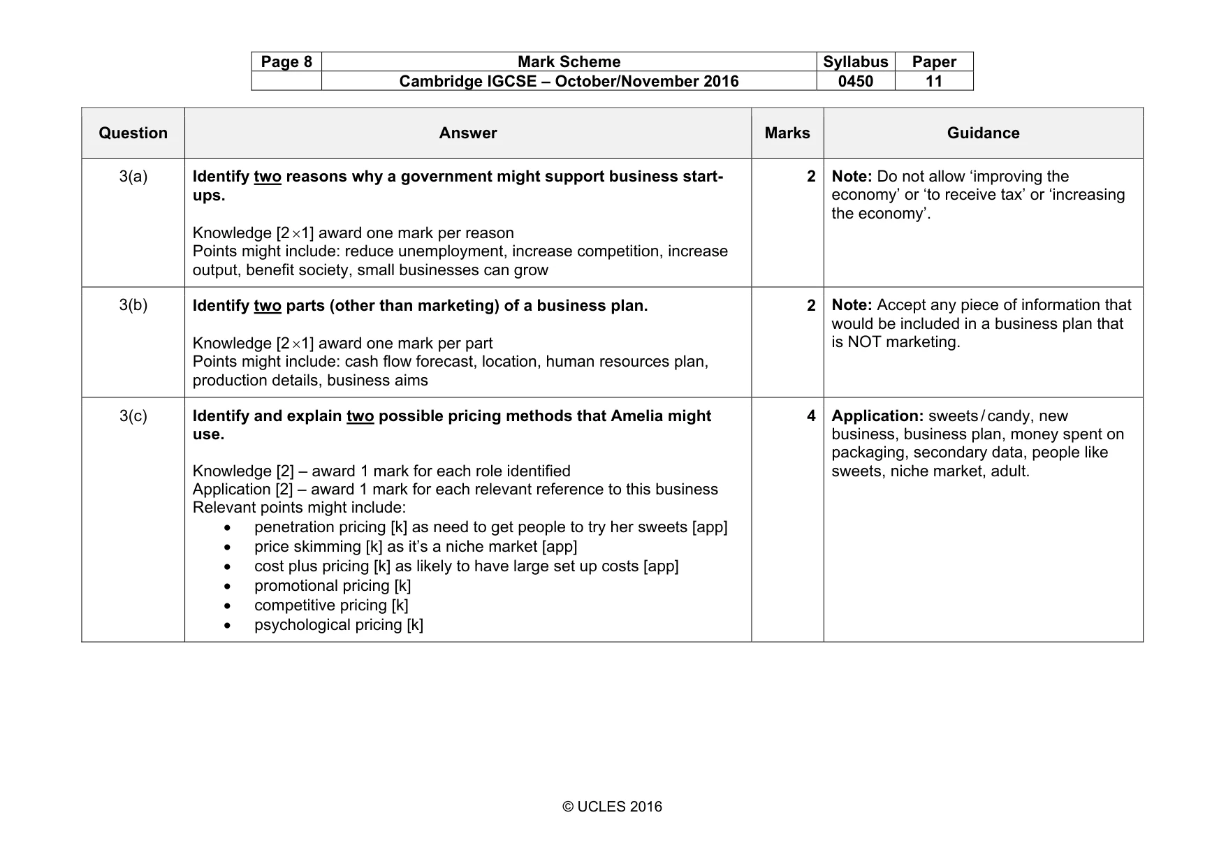 Mark scheme, page 8 of 13