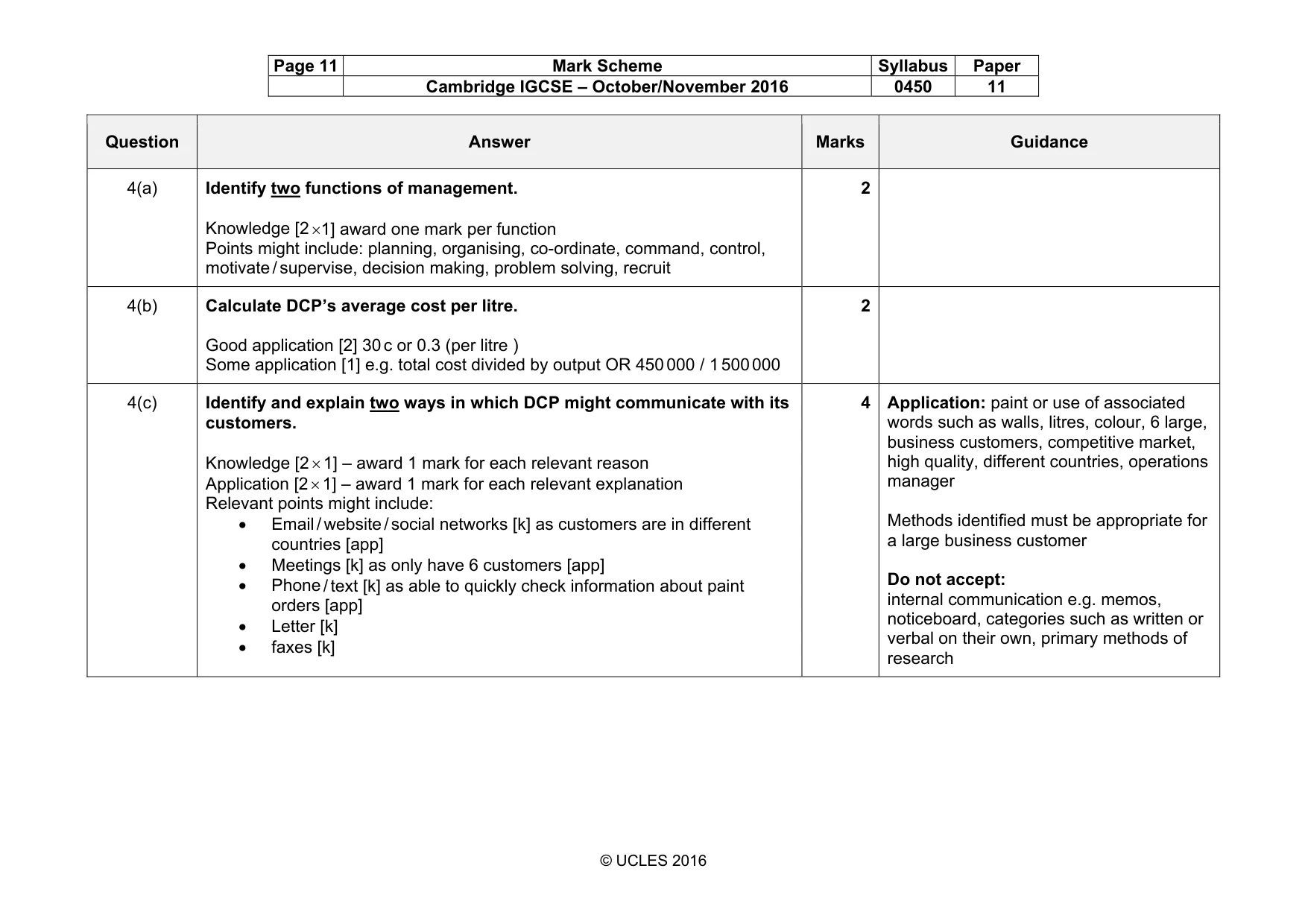 Mark scheme, page 11 of 13