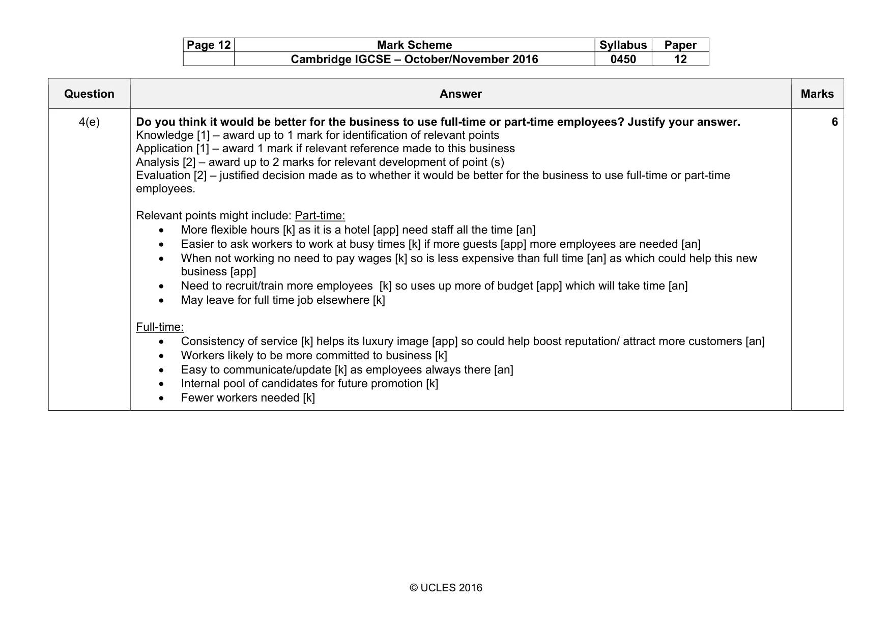 Mark scheme, page 12 of 12