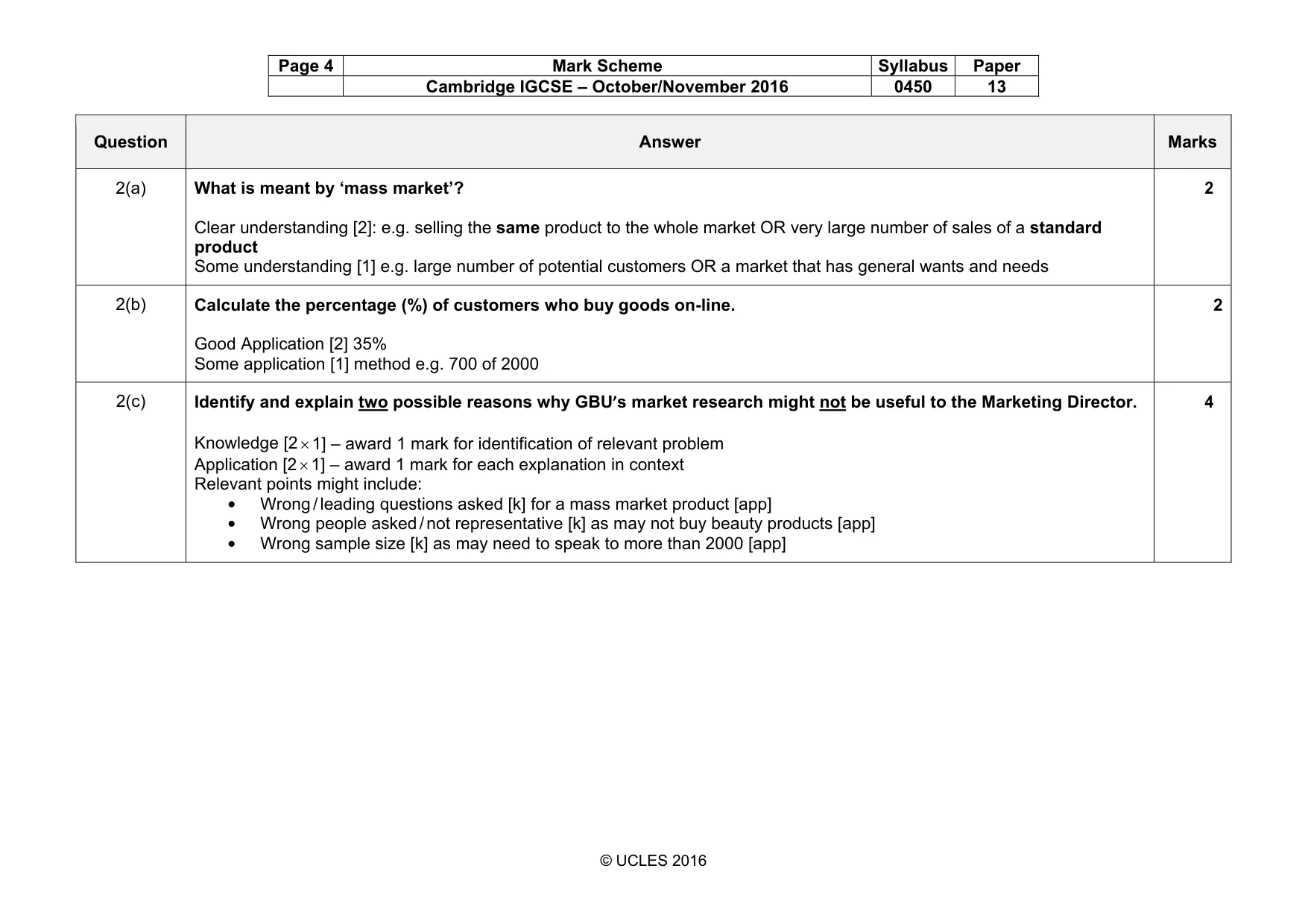 Mark scheme, page 4 of 10