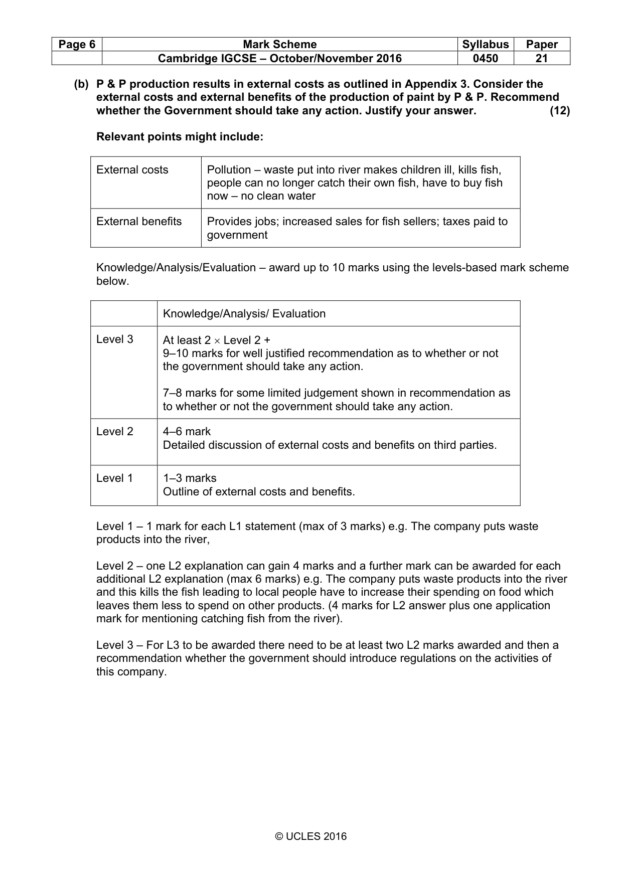 Mark scheme, page 6 of 11