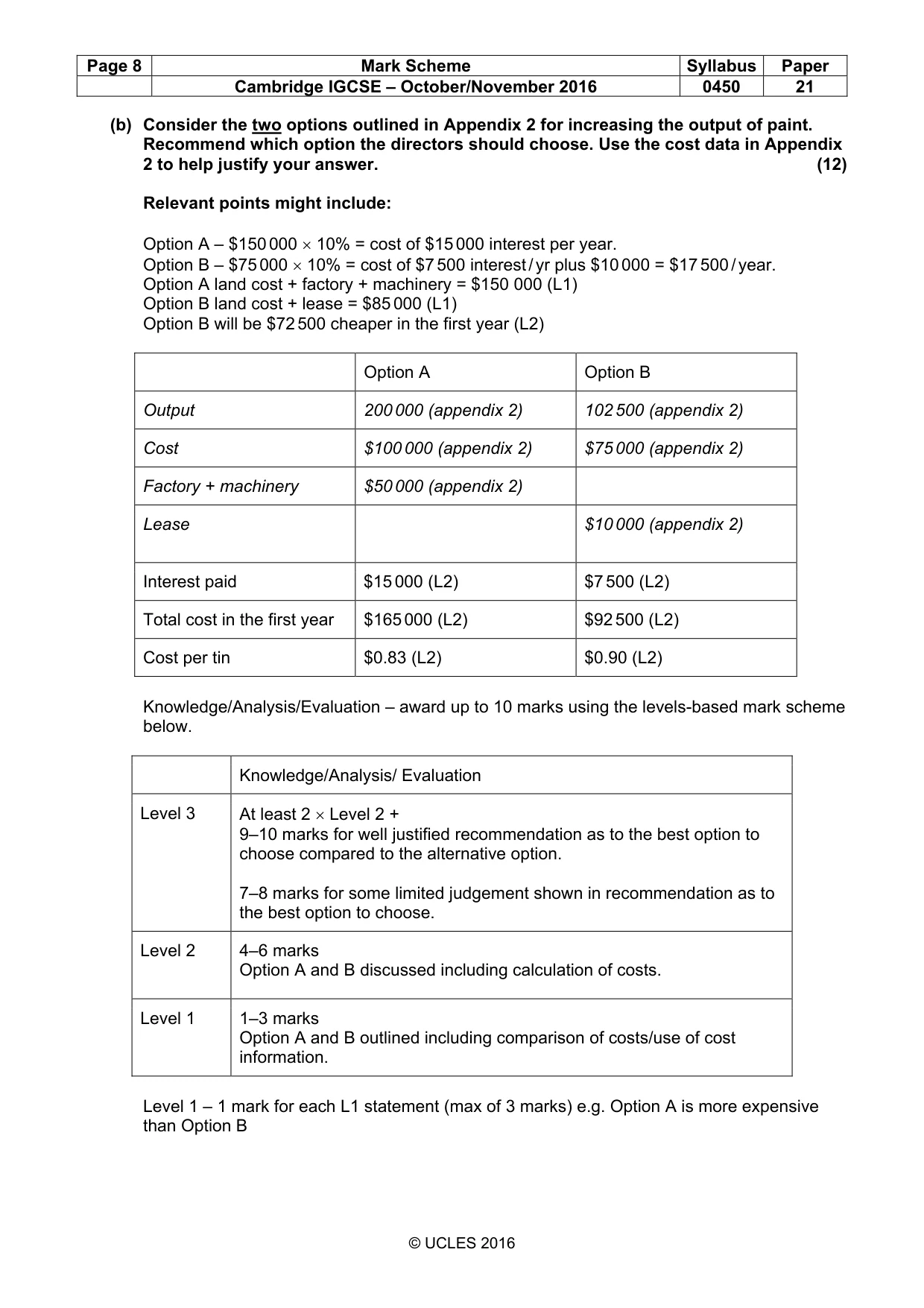 Mark scheme, page 8 of 11