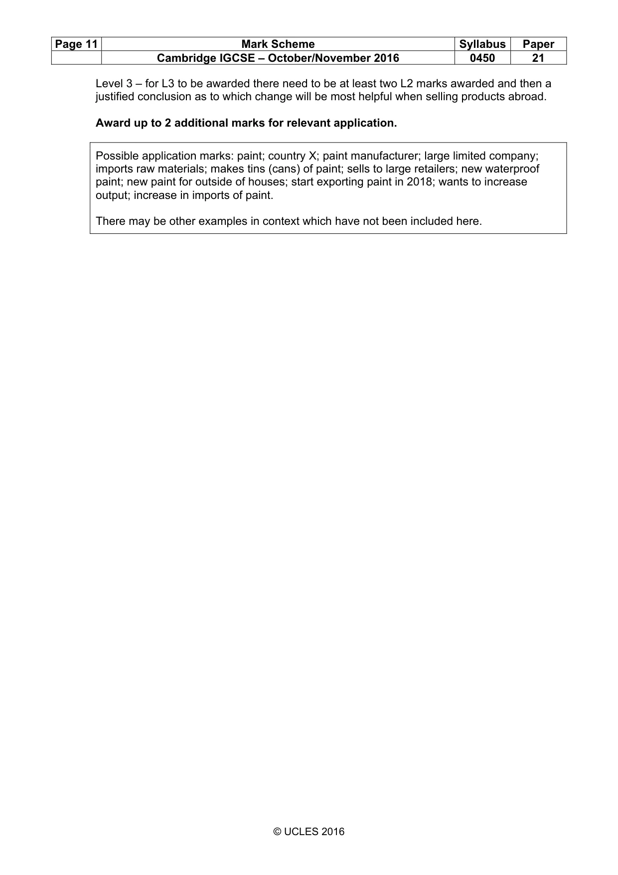 Mark scheme, page 11 of 11