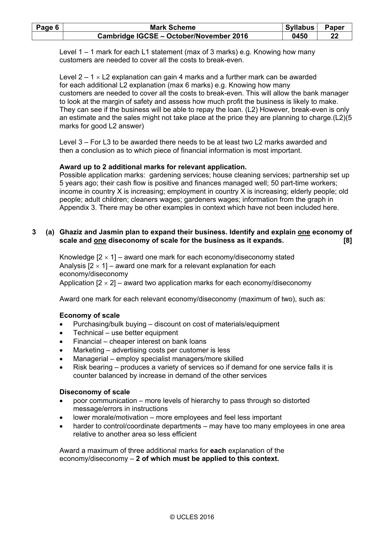 Mark scheme, page 6 of 10