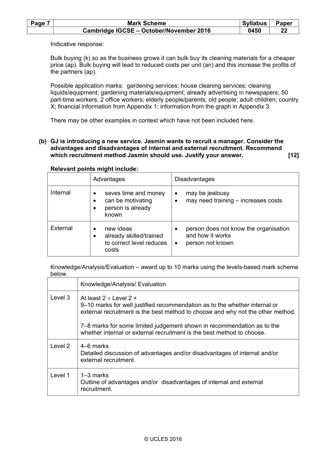 Mark scheme, page 7 of 10
