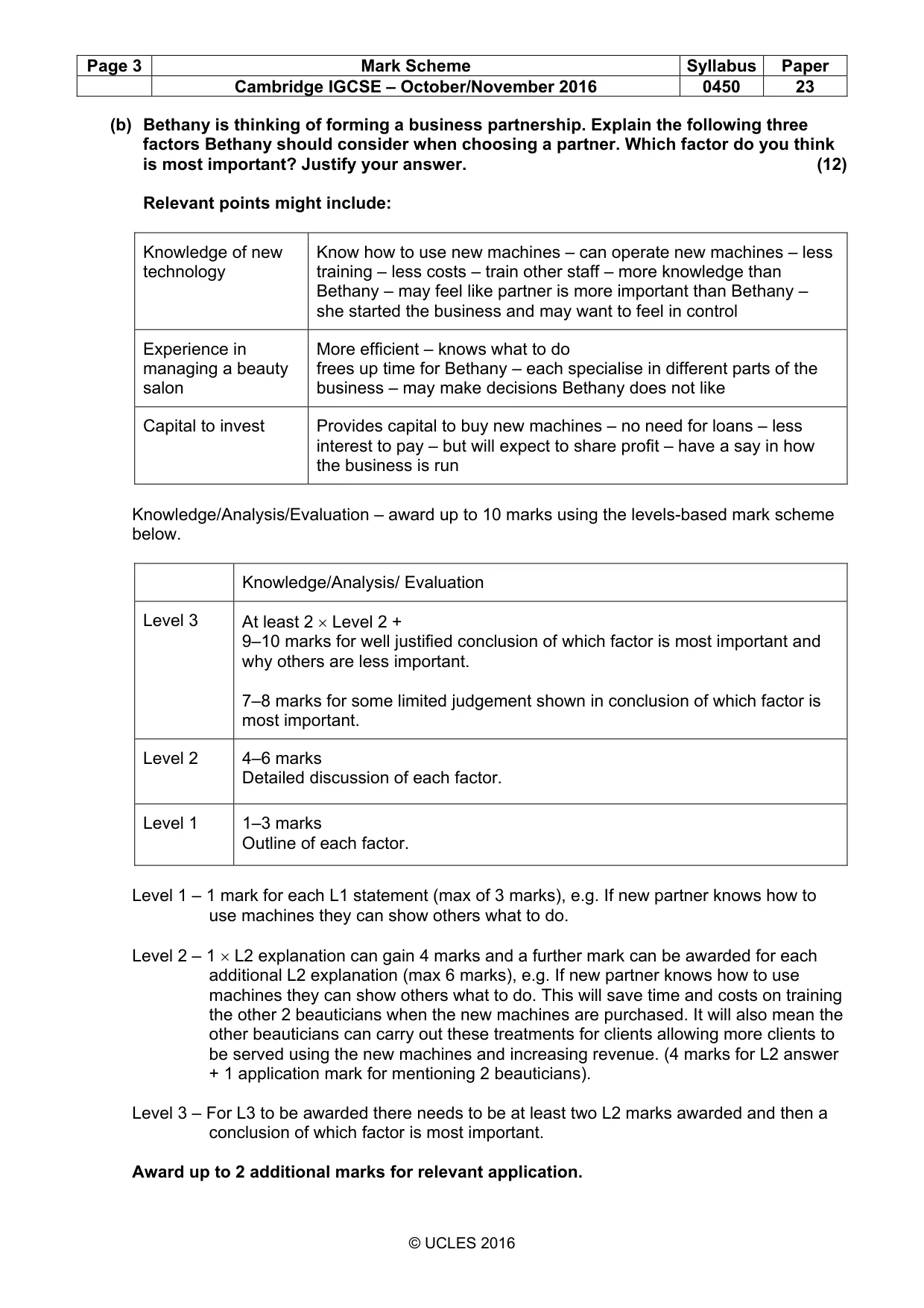 Mark scheme, page 3 of 9