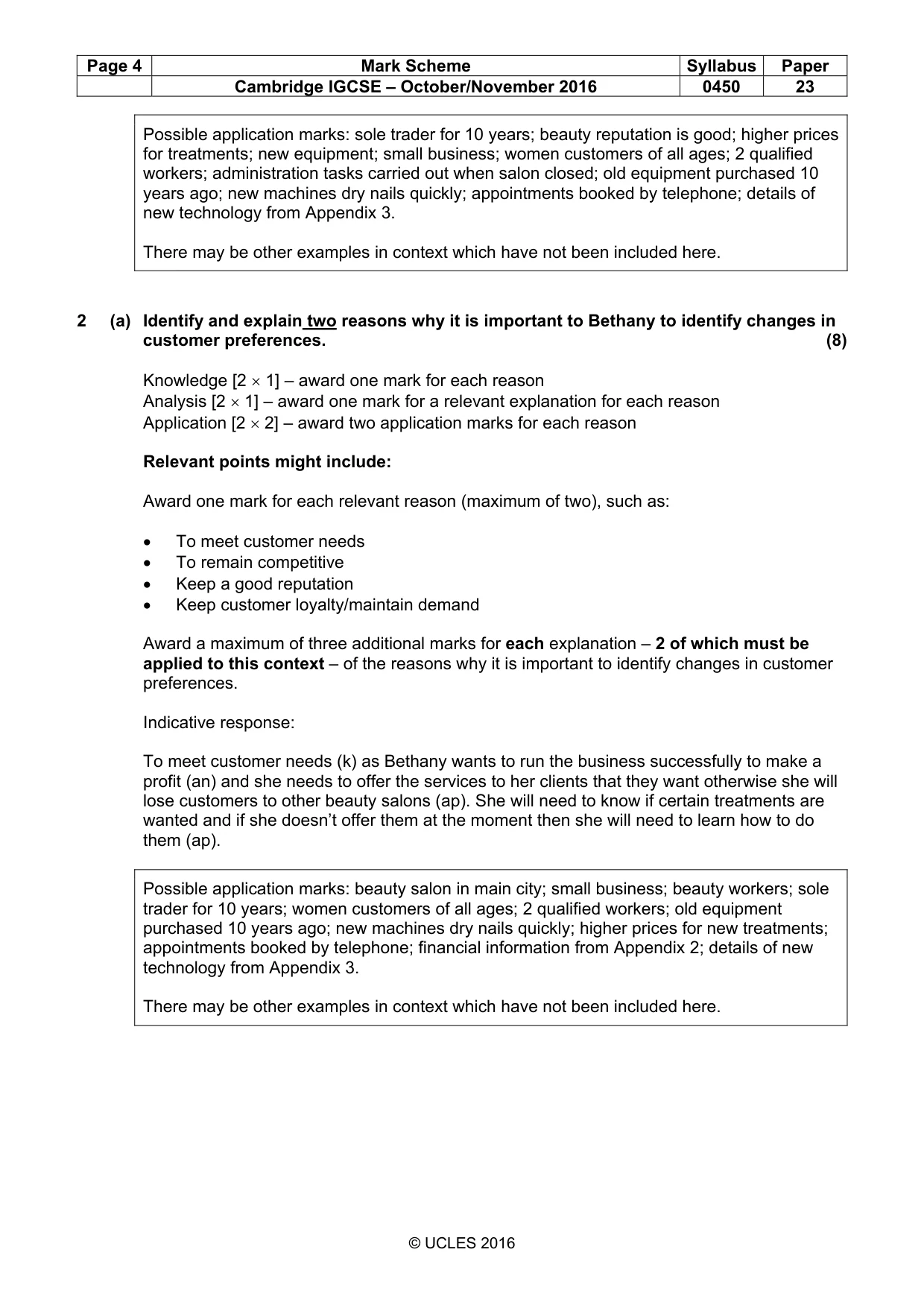 Mark scheme, page 4 of 9