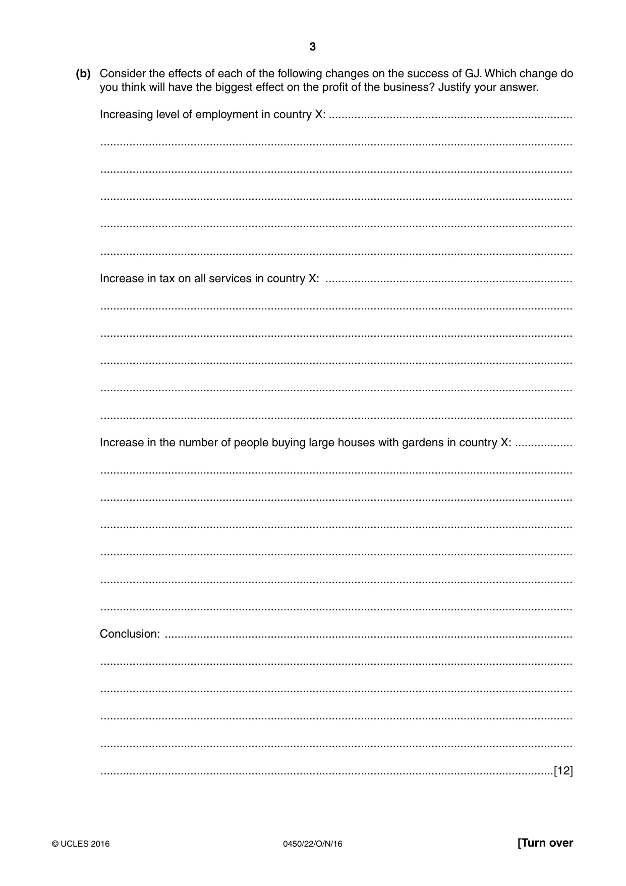 Cambridge IGCSE Business Studies 0450 2016 Oct/Nov Paper 2 · Variant 2 question paper, page 3 of 12