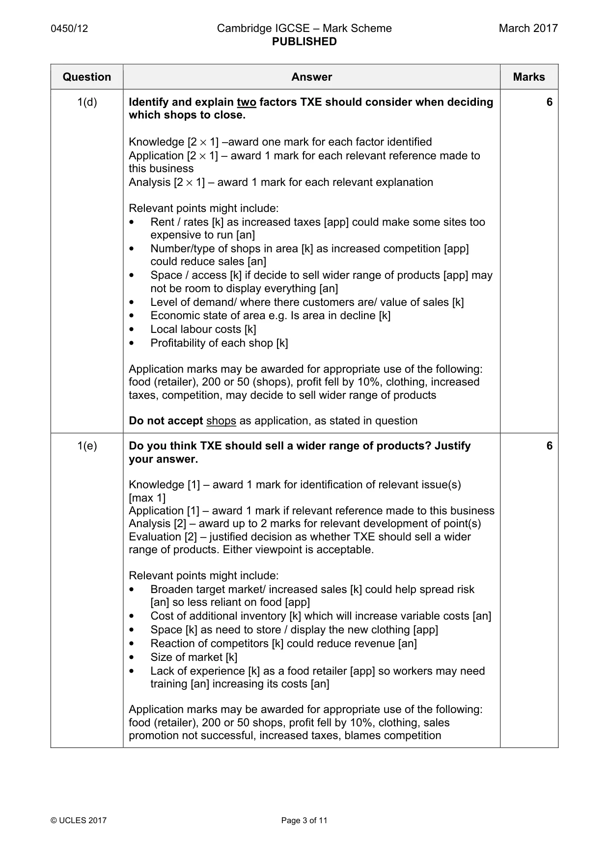 Mark scheme, page 3 of 11