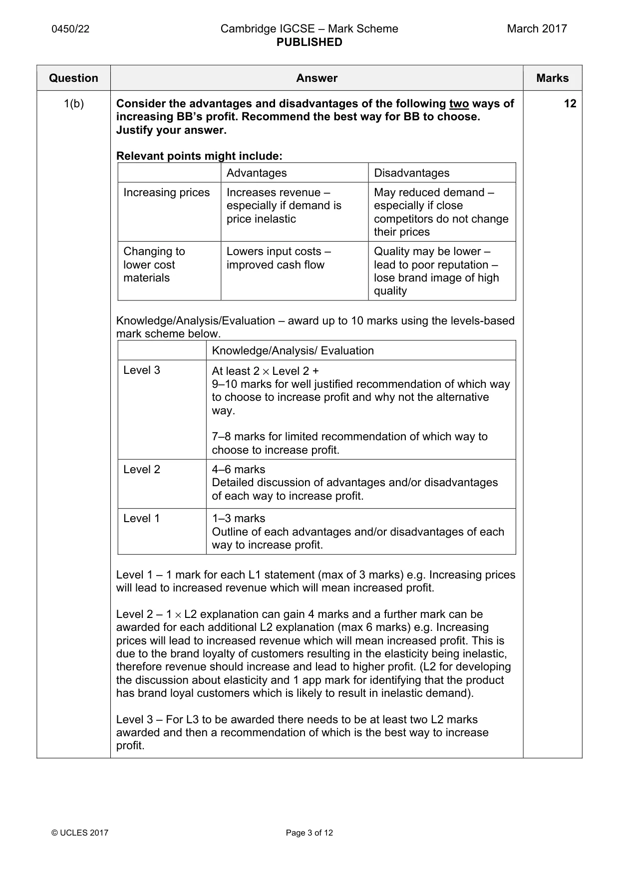 Mark scheme, page 3 of 12