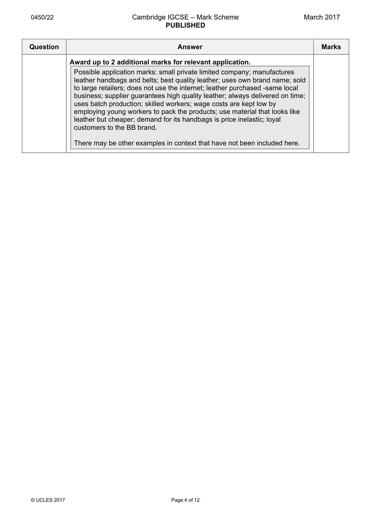 Mark scheme, page 4 of 12