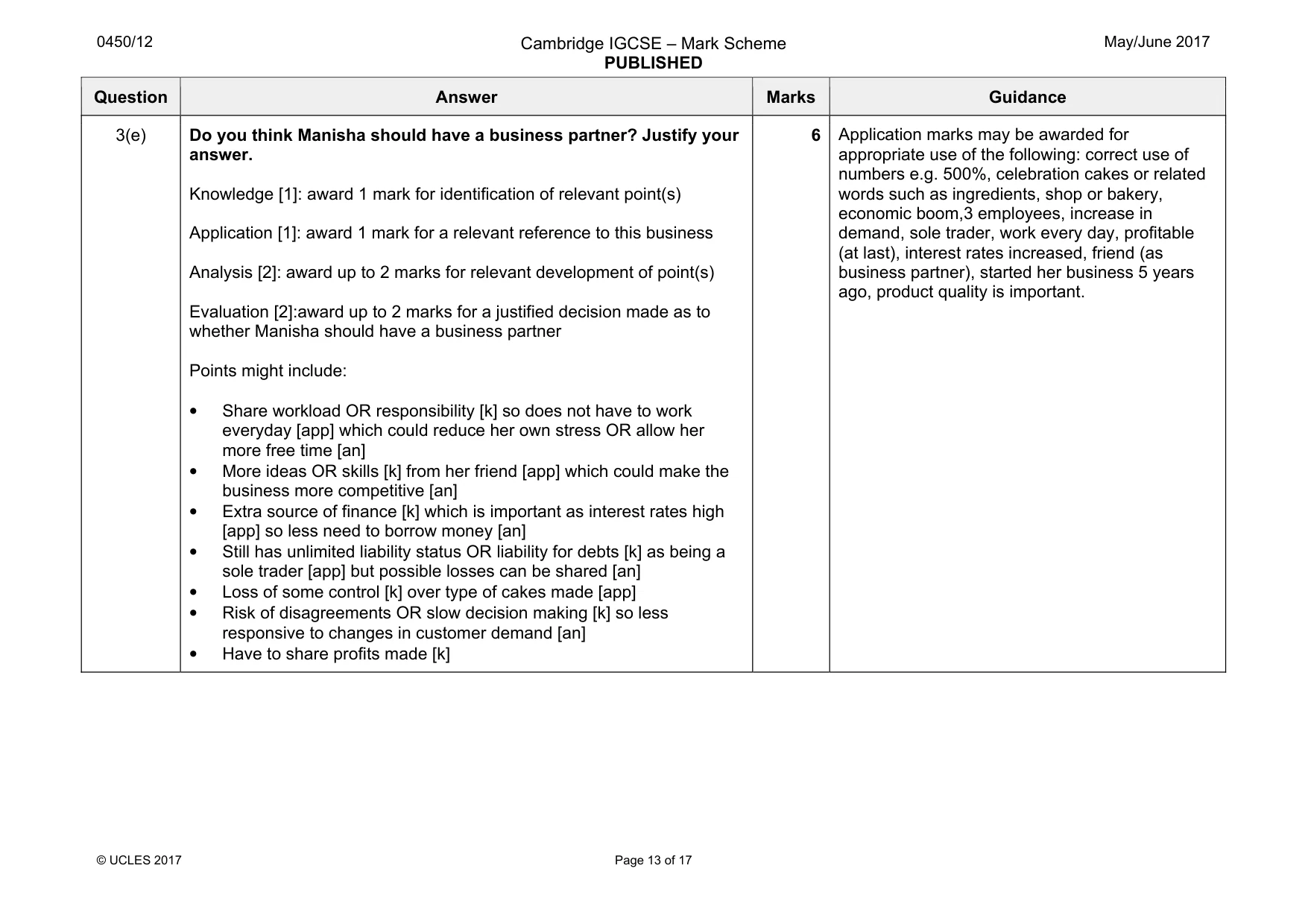 Mark scheme, page 13 of 17