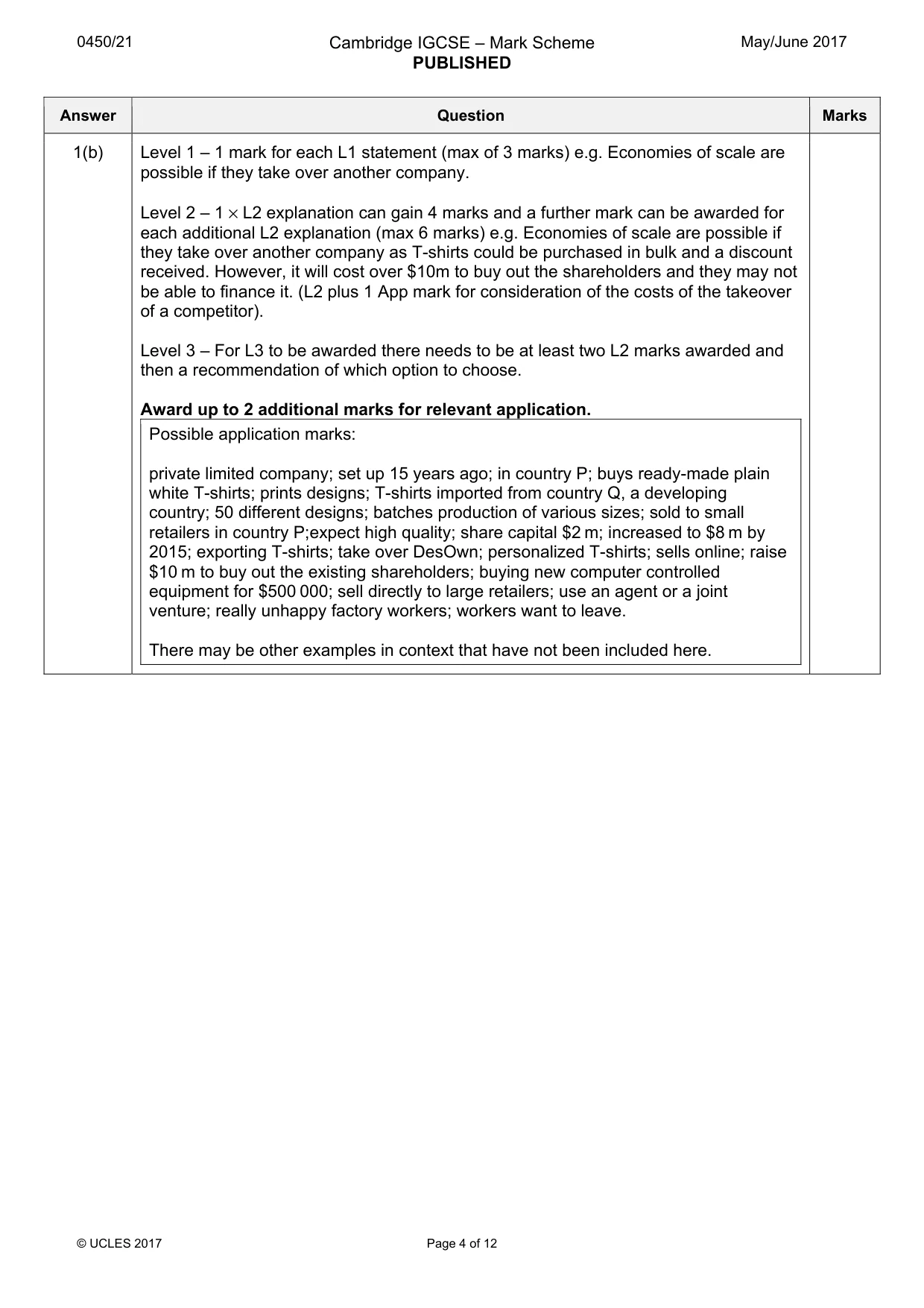 Mark scheme, page 4 of 12