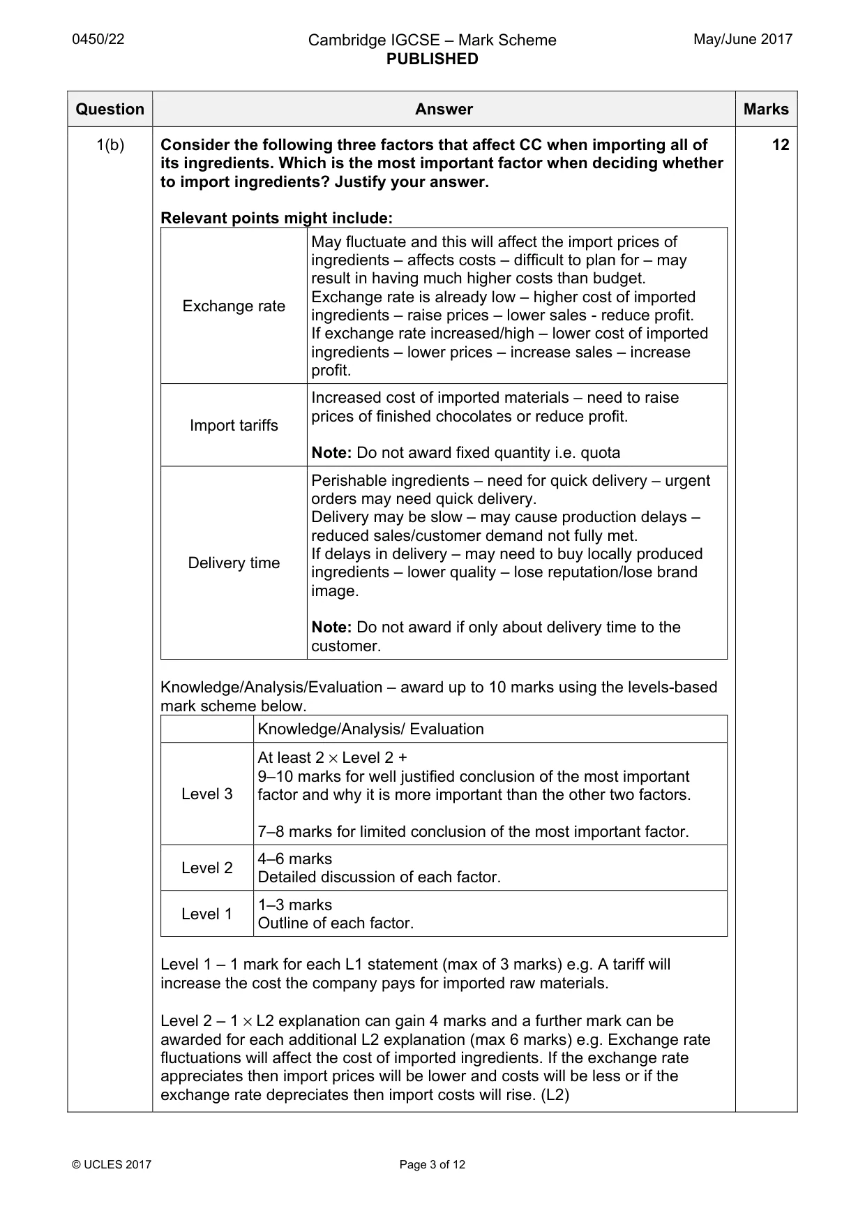 Mark scheme, page 3 of 12