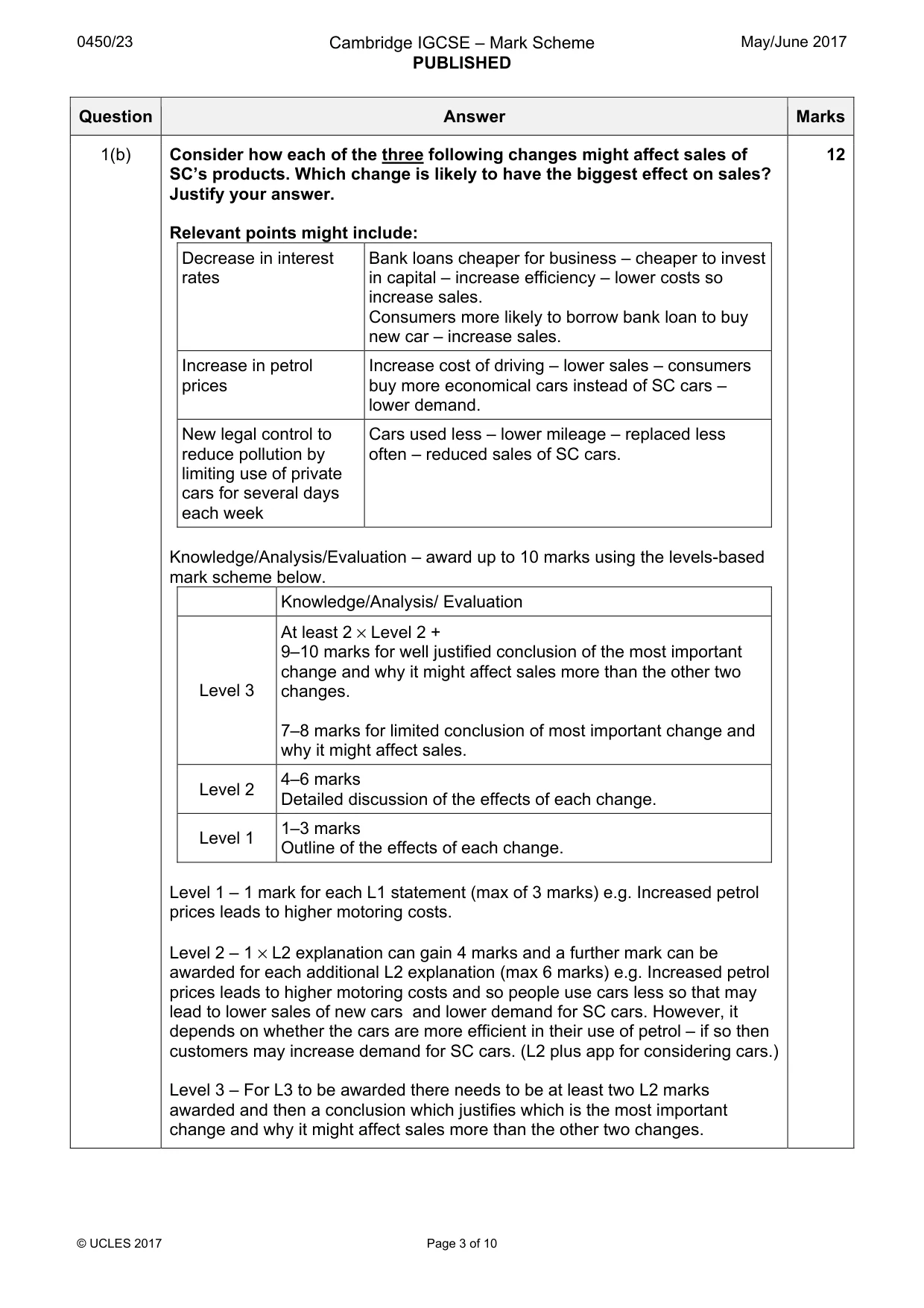 Mark scheme, page 3 of 10