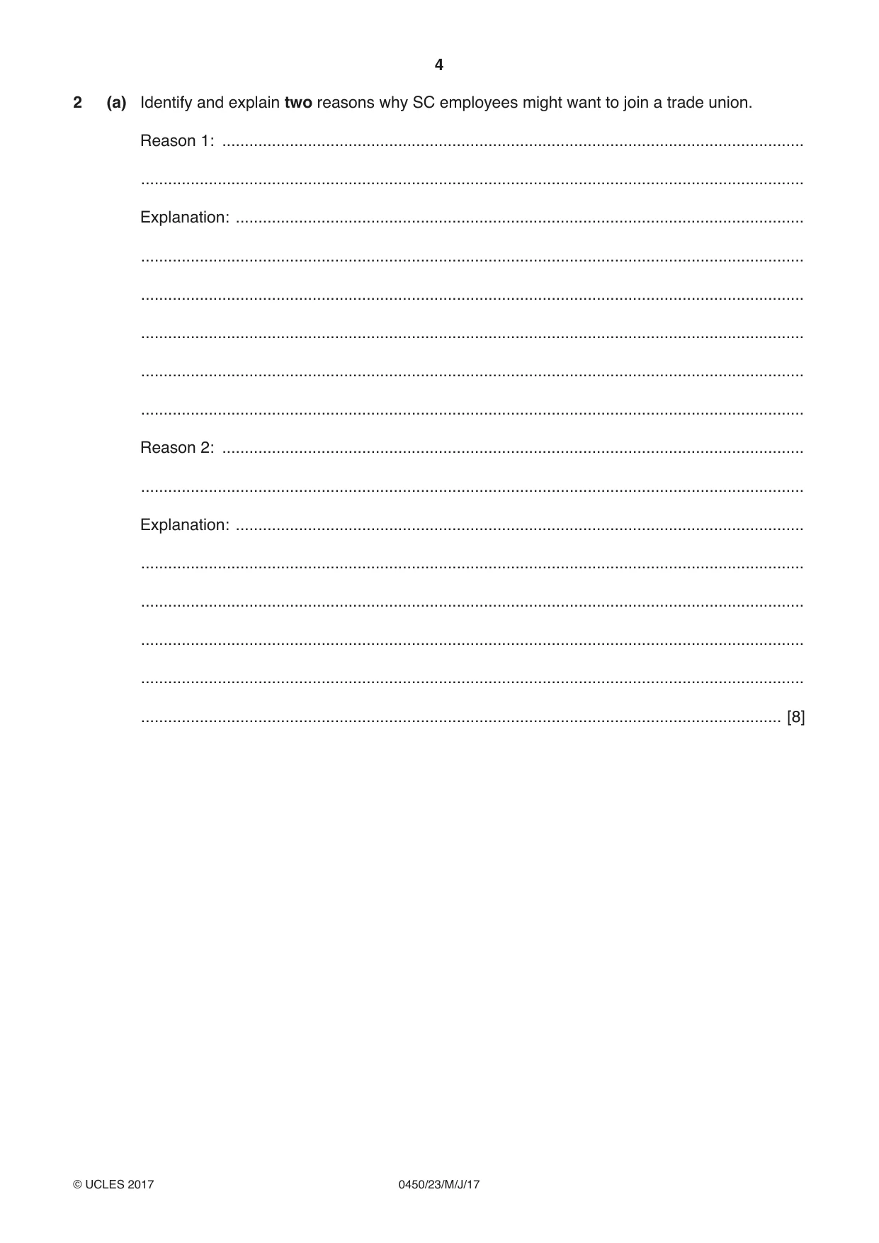 Cambridge IGCSE Business Studies 0450 2017 May/June Paper 2 · Variant 3 question paper, page 4 of 12