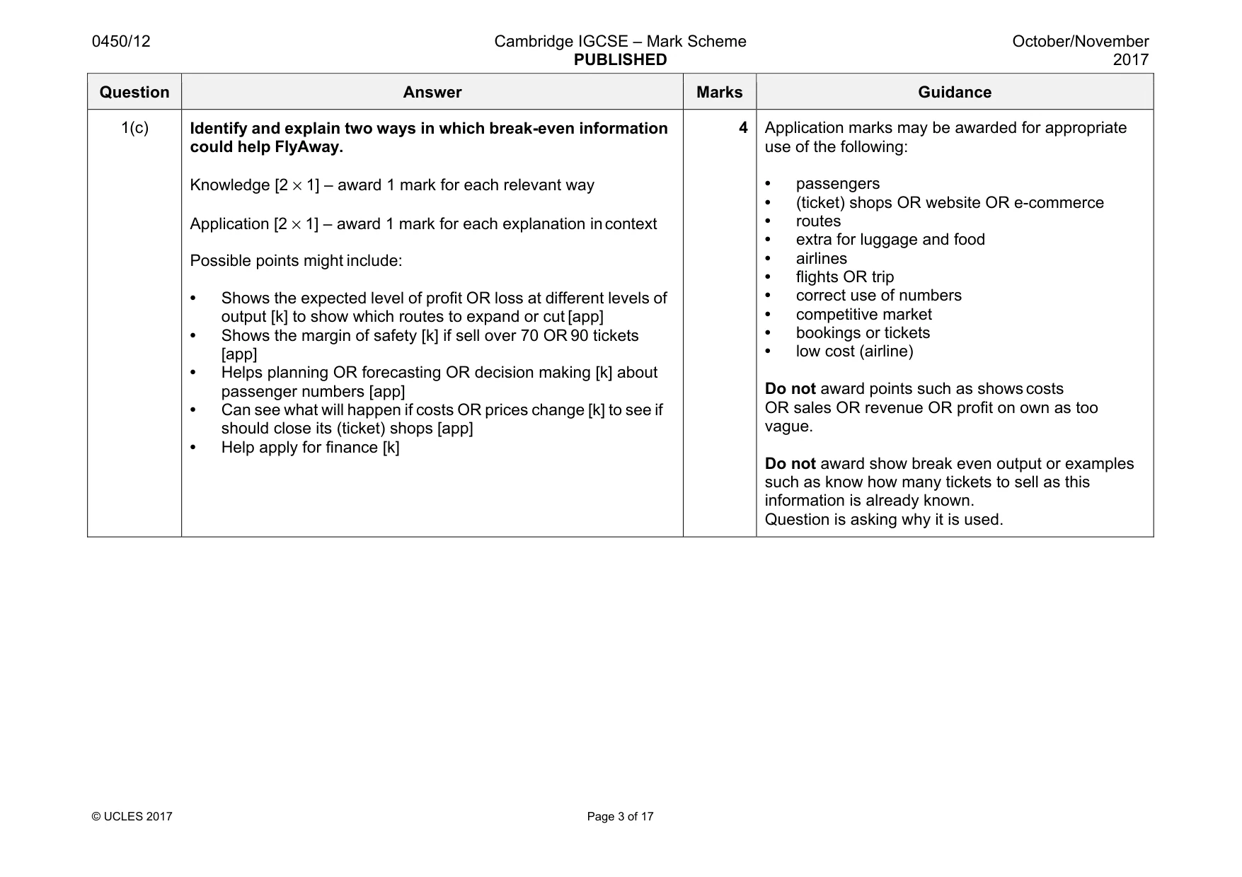Mark scheme, page 3 of 17