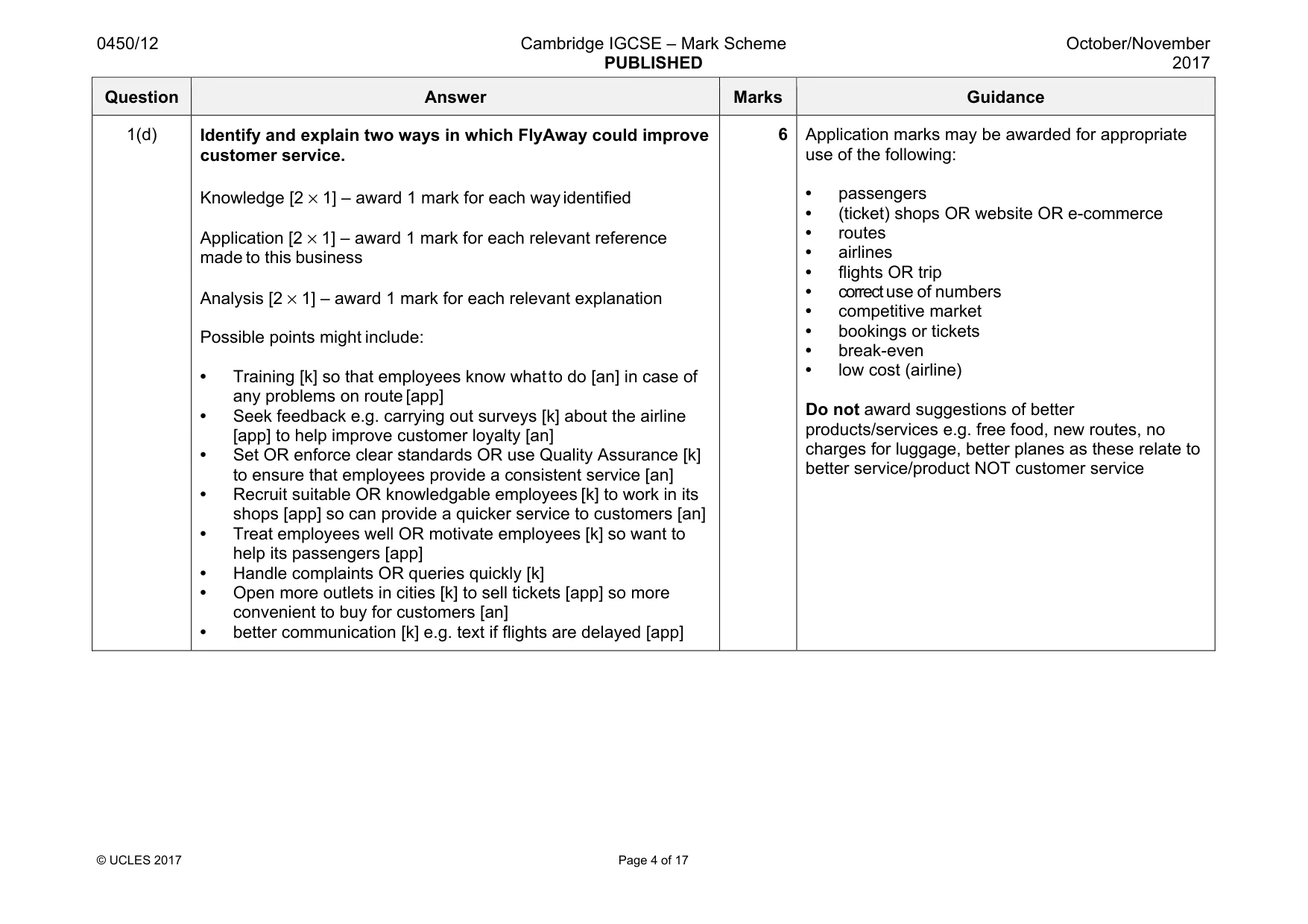 Mark scheme, page 4 of 17