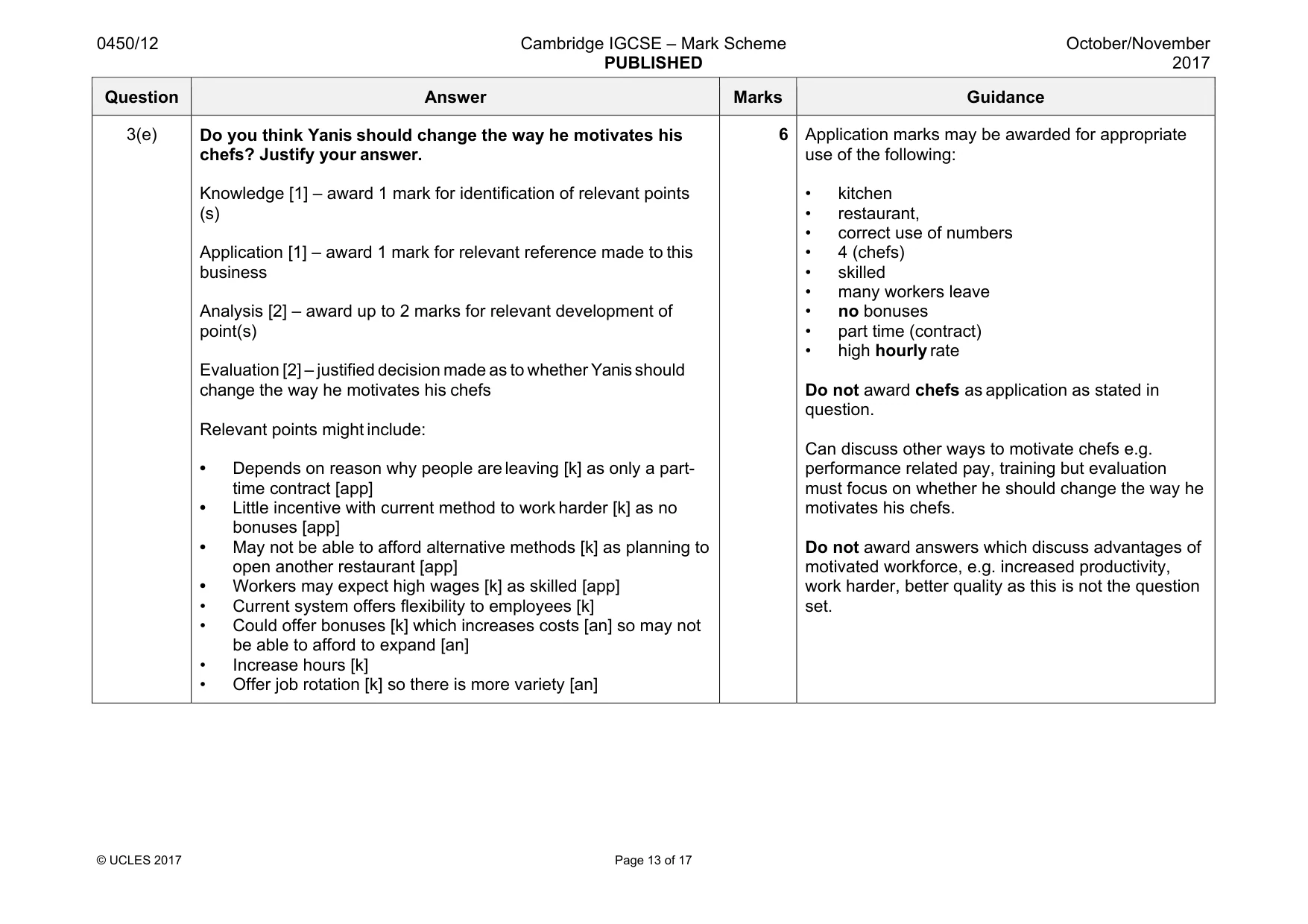 Mark scheme, page 13 of 17